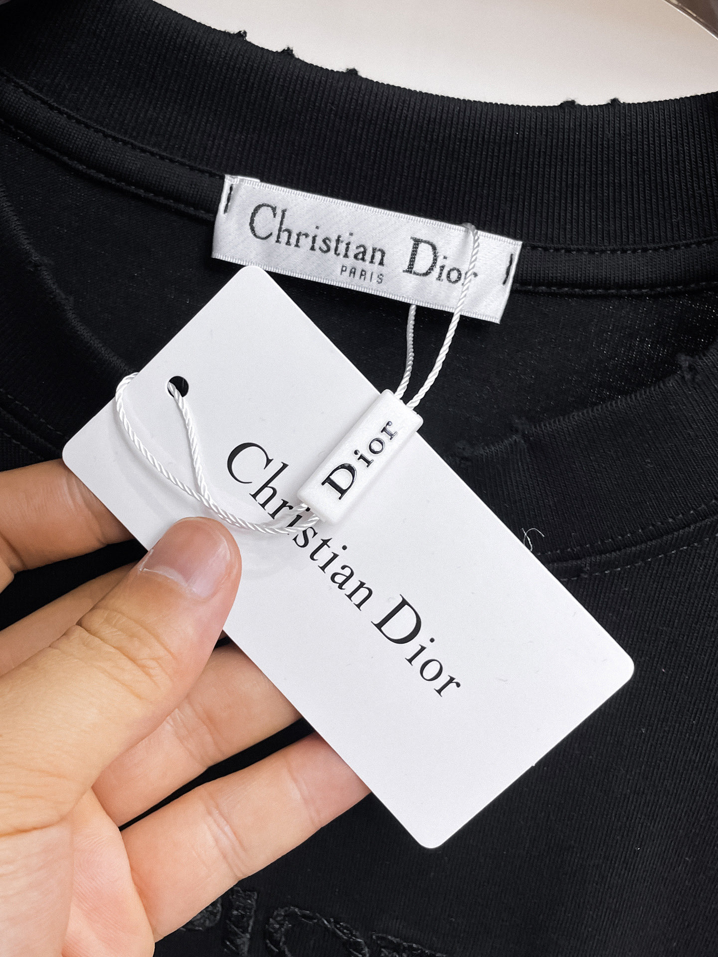 Dior 原單短袖T恤 黑色同色刺繡簡約高端款| 11 Dior 原單短袖T恤 黑色同色刺繡簡約高端款