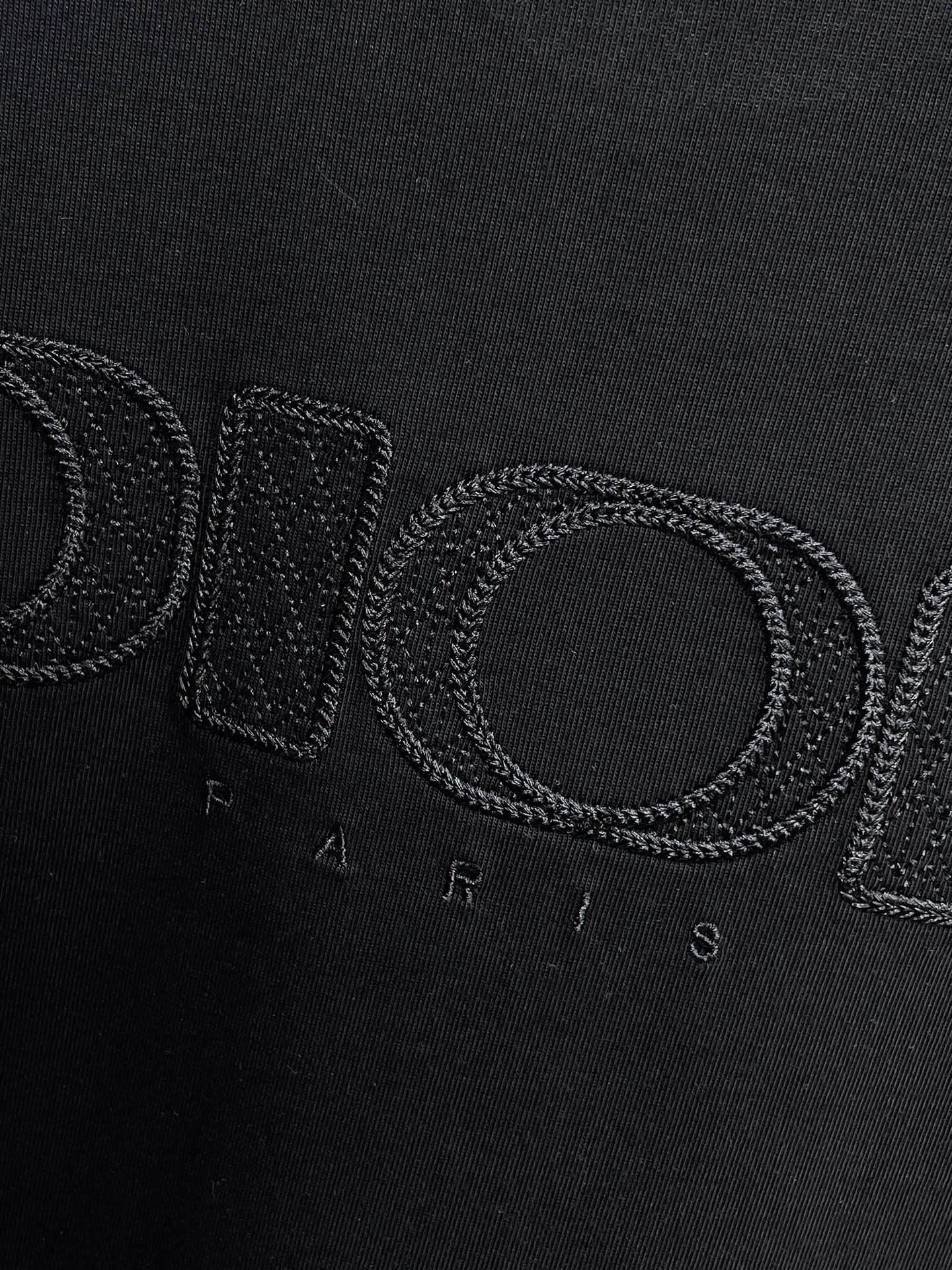 Dior 原單短袖T恤 黑色同色刺繡簡約高端款| 7 Dior 原單短袖T恤 黑色同色刺繡簡約高端款