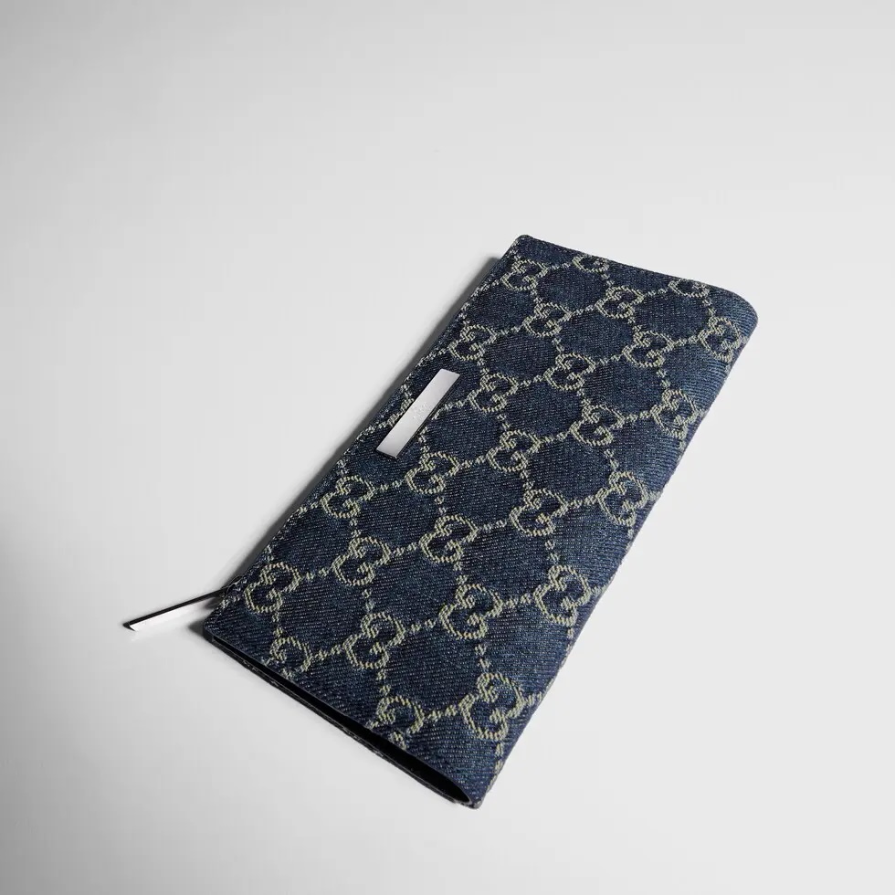 GucciA貨牛仔GG老花拉鍊長夾女士款時尚復古百搭精品手拿包| 9 GucciA貨牛仔GG老花拉鍊長夾女士款時尚復古百搭精品手拿包