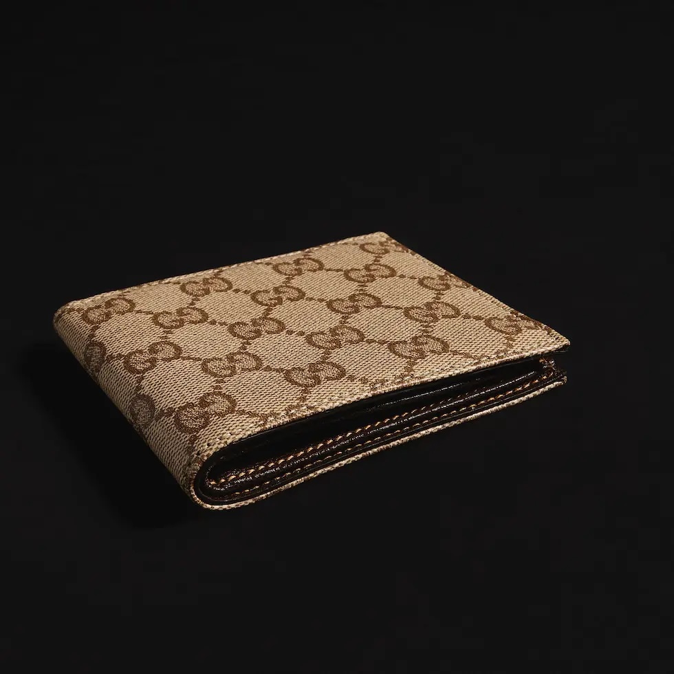 Gucci原單GG老花卡片夾男士款卡其色簡約百搭精品卡包