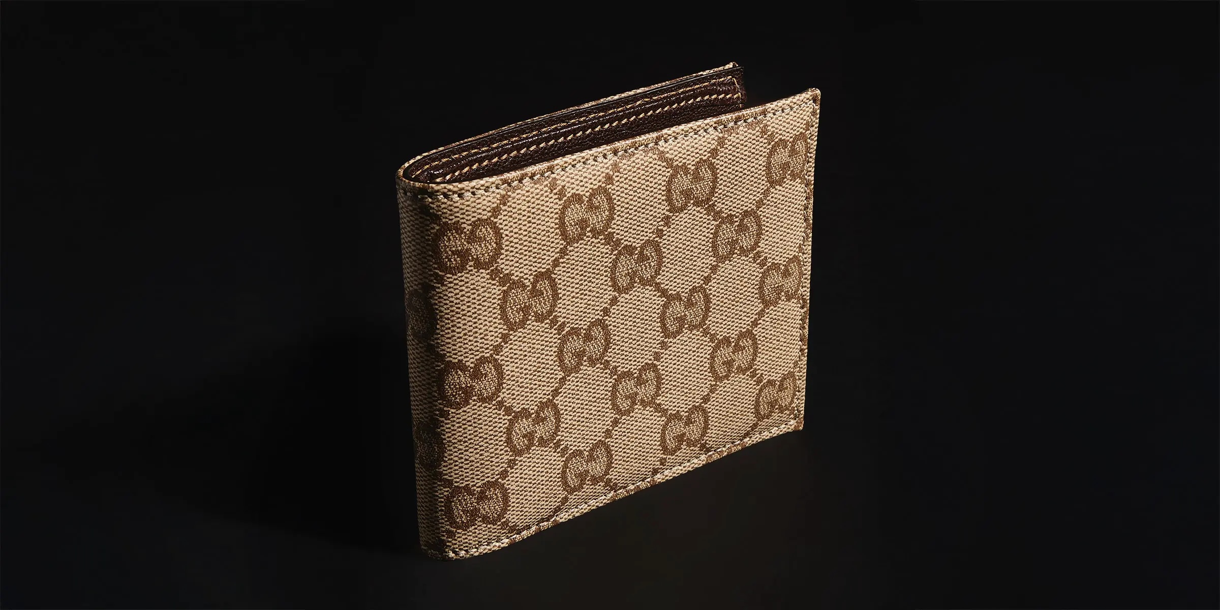 Gucci原單GG老花卡片夾男士款卡其色簡約百搭精品卡包