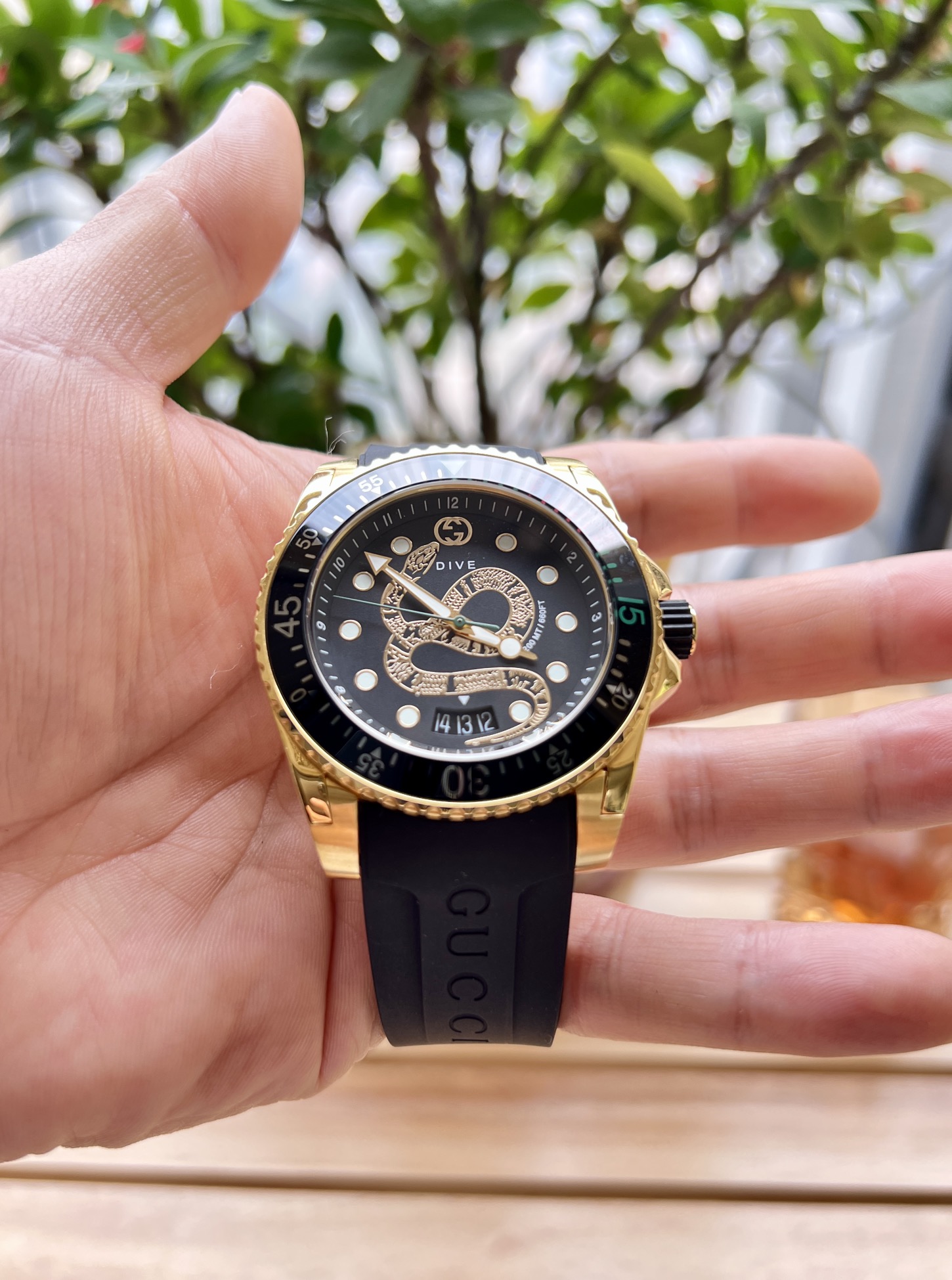 Gucci原單 Dive 系列 蛇紋圖案 潛水腕錶 黑色橡膠錶帶| 8 Gucci原單 Dive 系列 蛇紋圖案 潛水腕錶 黑色橡膠錶帶