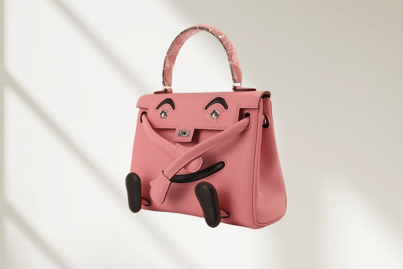 Hermes A貨 Kelly Doll 笑臉包 粉色迷你手提包
