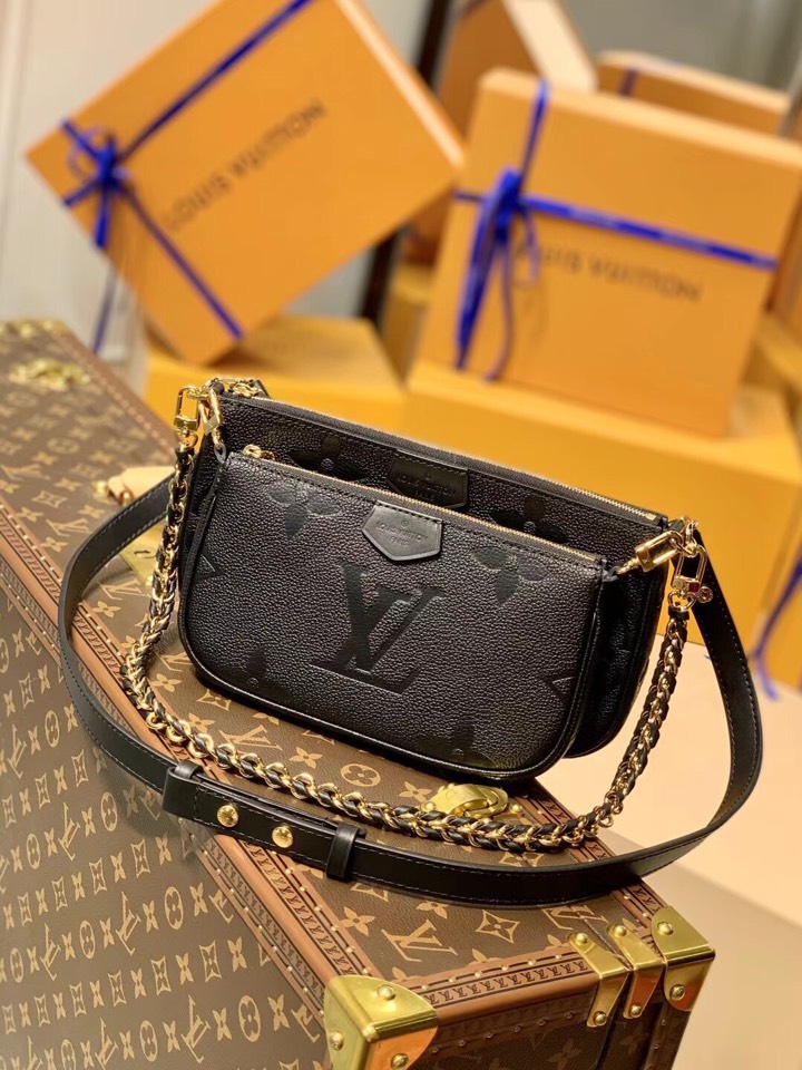 LV 高仿黑色压纹链条腋下包 Mini单肩斜挎包 女士百搭经典小包款