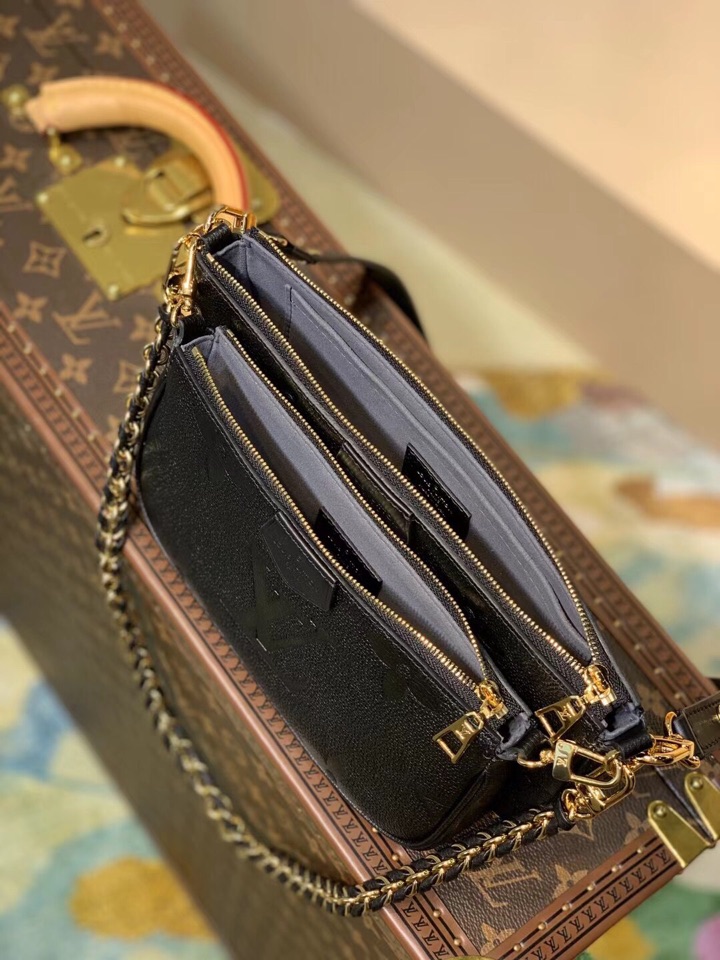 LV 高仿黑色压纹链条腋下包 Mini单肩斜挎包 女士百搭经典小包款| 7 LV 高仿黑色压纹链条腋下包 Mini单肩斜挎包 女士百搭经典小包款