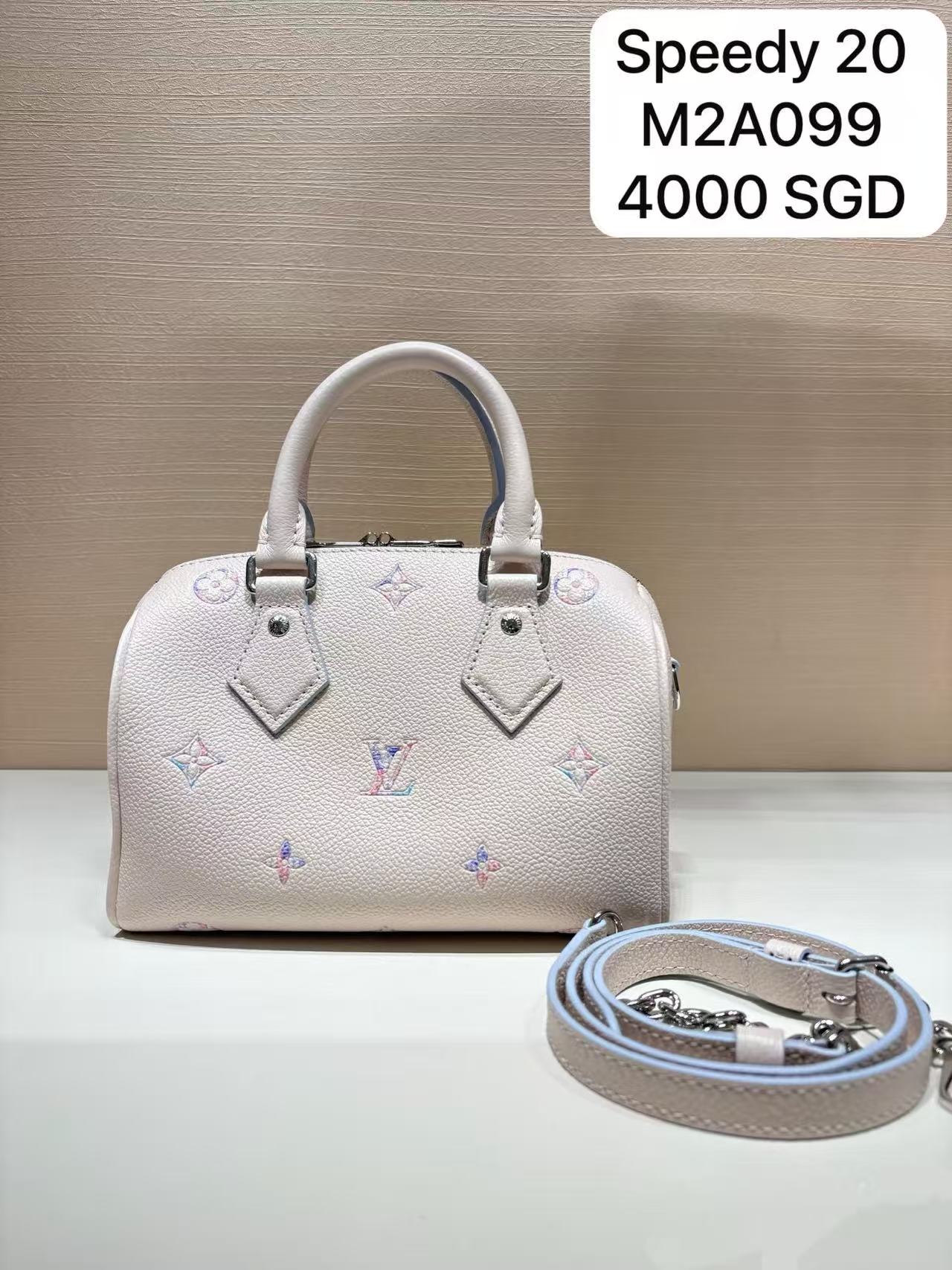 LV 原單 Speedy Nano 迷你波士頓包 米白手提包