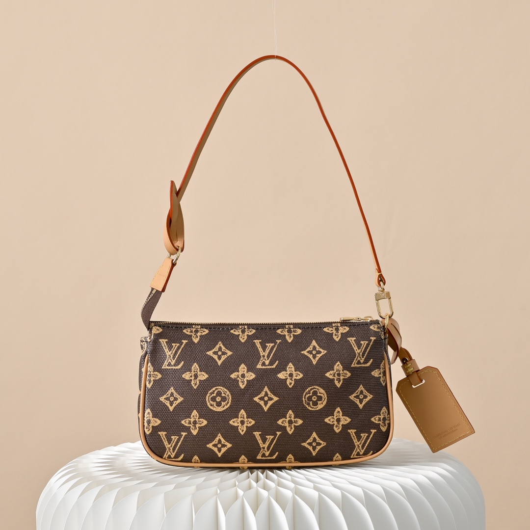 LV A貨Monogram法棍包 單肩腋下包 經典老花款