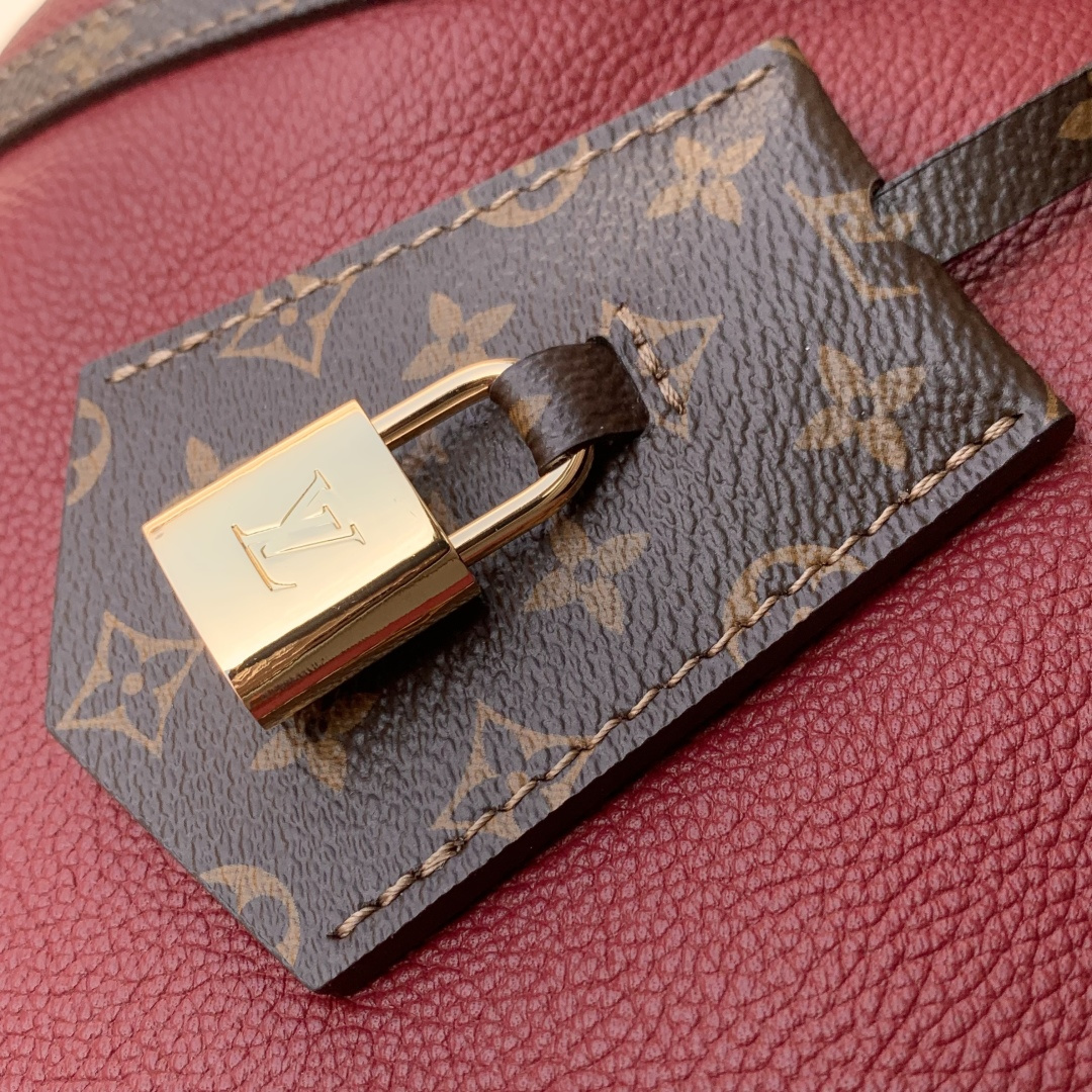 LV原單红色拼老花圆筒包 女士单肩斜背包 精品款| 11 LV原單红色拼老花圆筒包 女士单肩斜背包 精品款