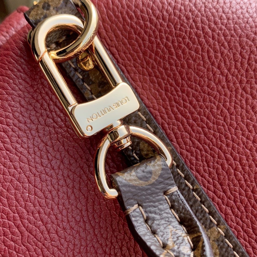 LV原單红色拼老花圆筒包 女士单肩斜背包 精品款| 10 LV原單红色拼老花圆筒包 女士单肩斜背包 精品款