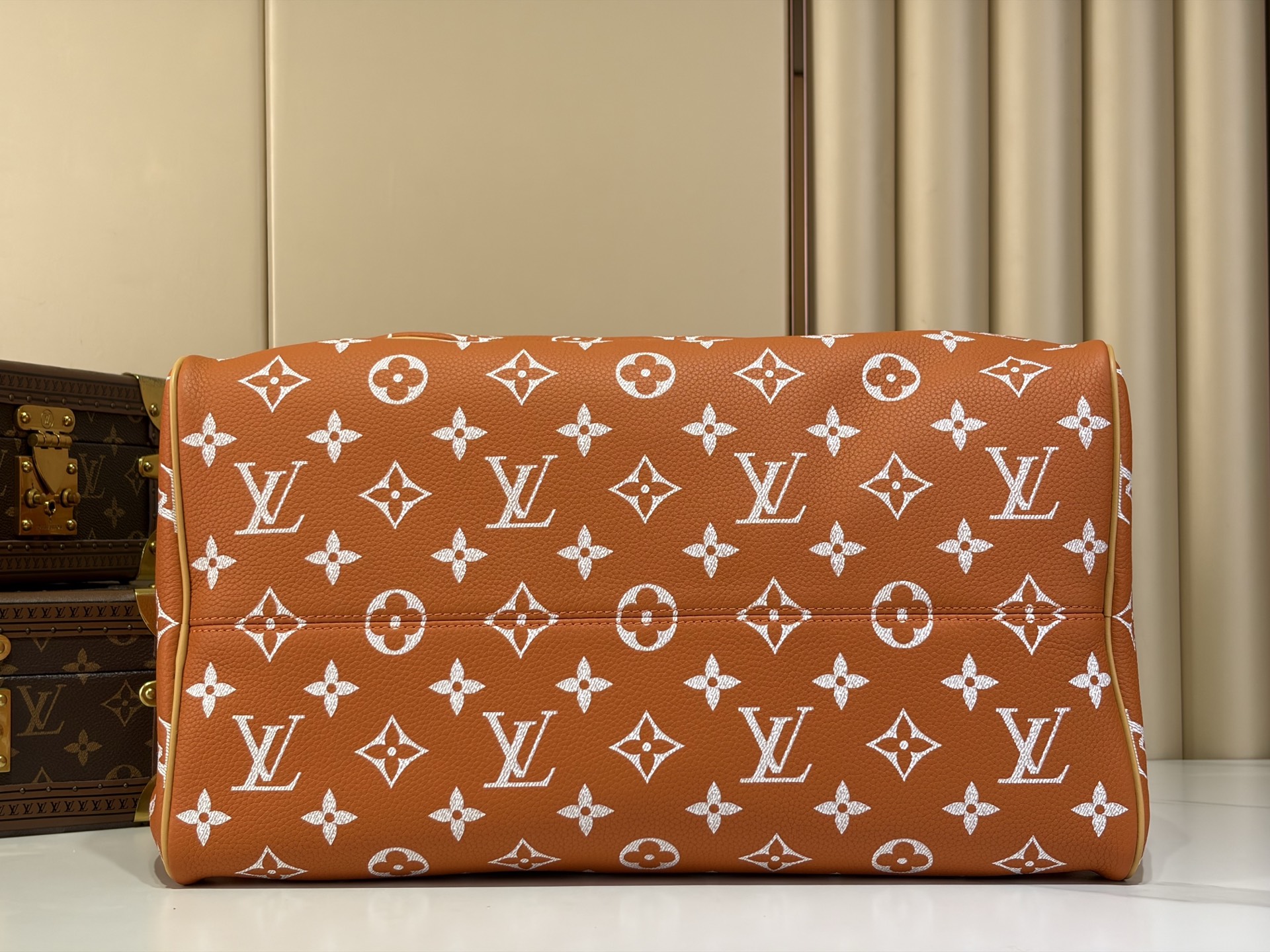 LV 原單 橙色老花旅行包 大容量手提單肩包 Keepall款