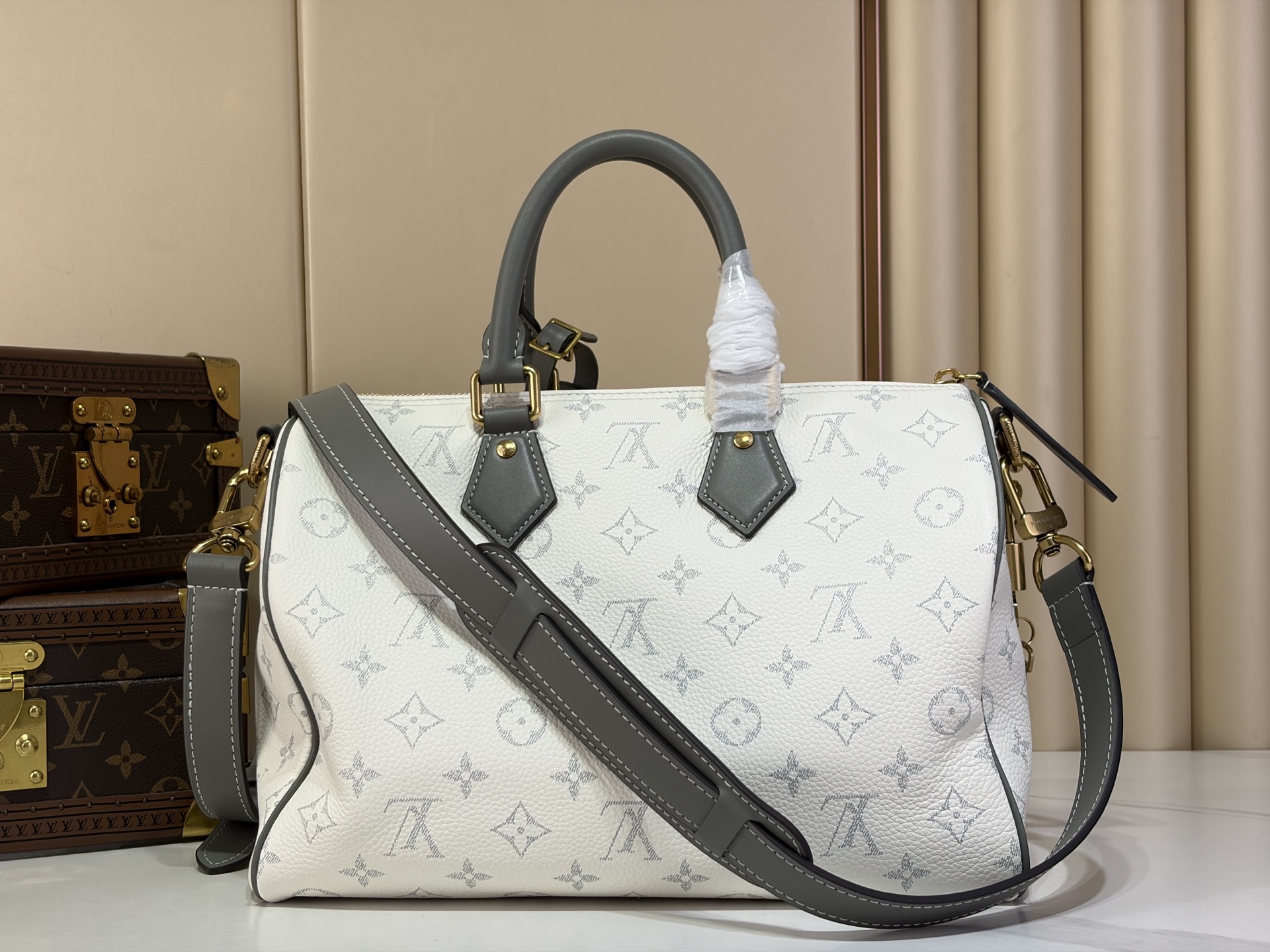 LV A貨 白灰老花旅行包 手提單肩兩用包 大容量款| 13 LV A貨 白灰老花旅行包 手提單肩兩用包 大容量款