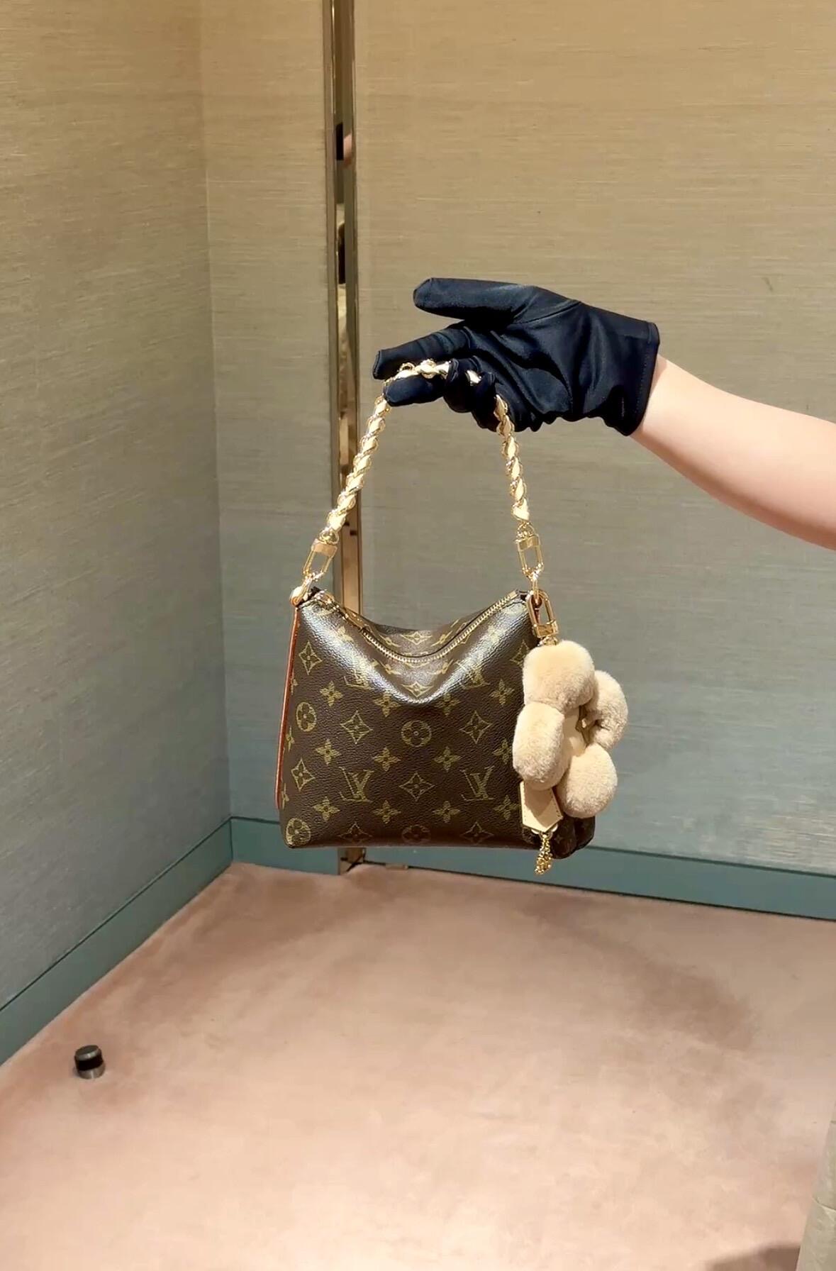 LV A貨 老花鏈條腋下包 時尚單肩斜挎包