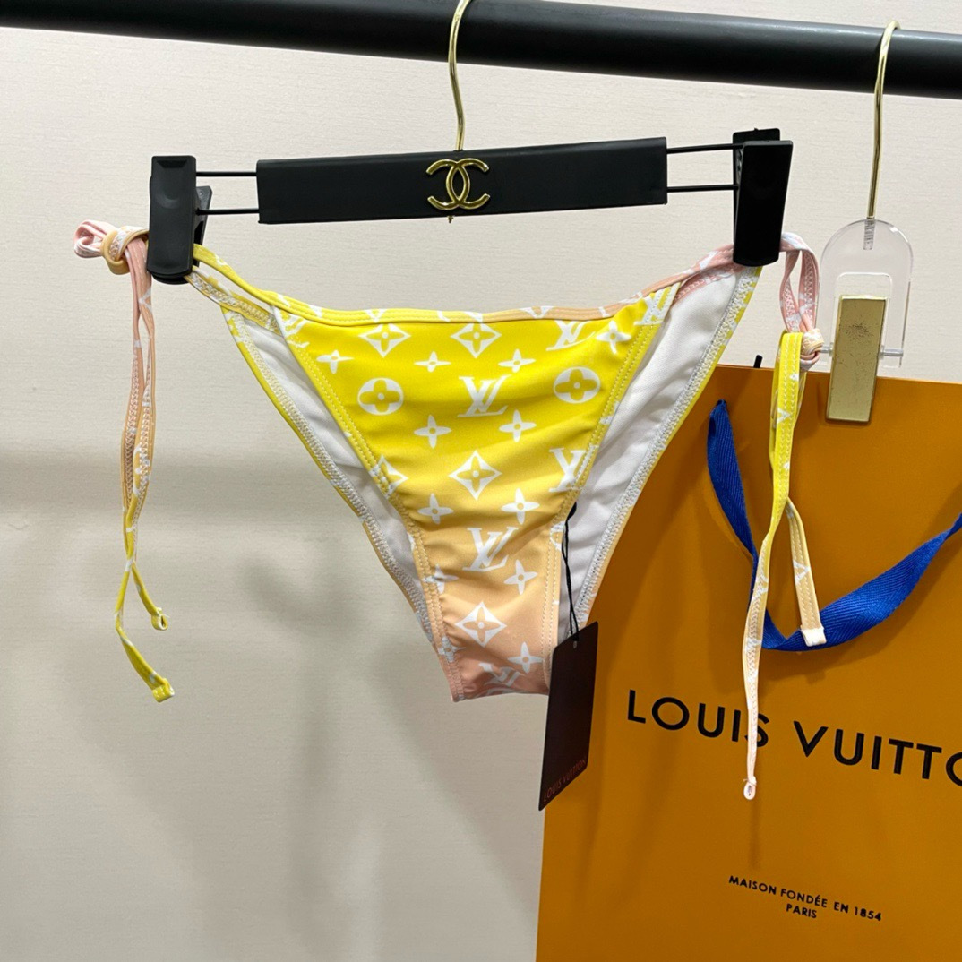 LV 高仿 渐变黄色比基尼套装+罩衫 沙滩度假三件套泳衣| 8 LV 高仿 渐变黄色比基尼套装+罩衫 沙滩度假三件套泳衣