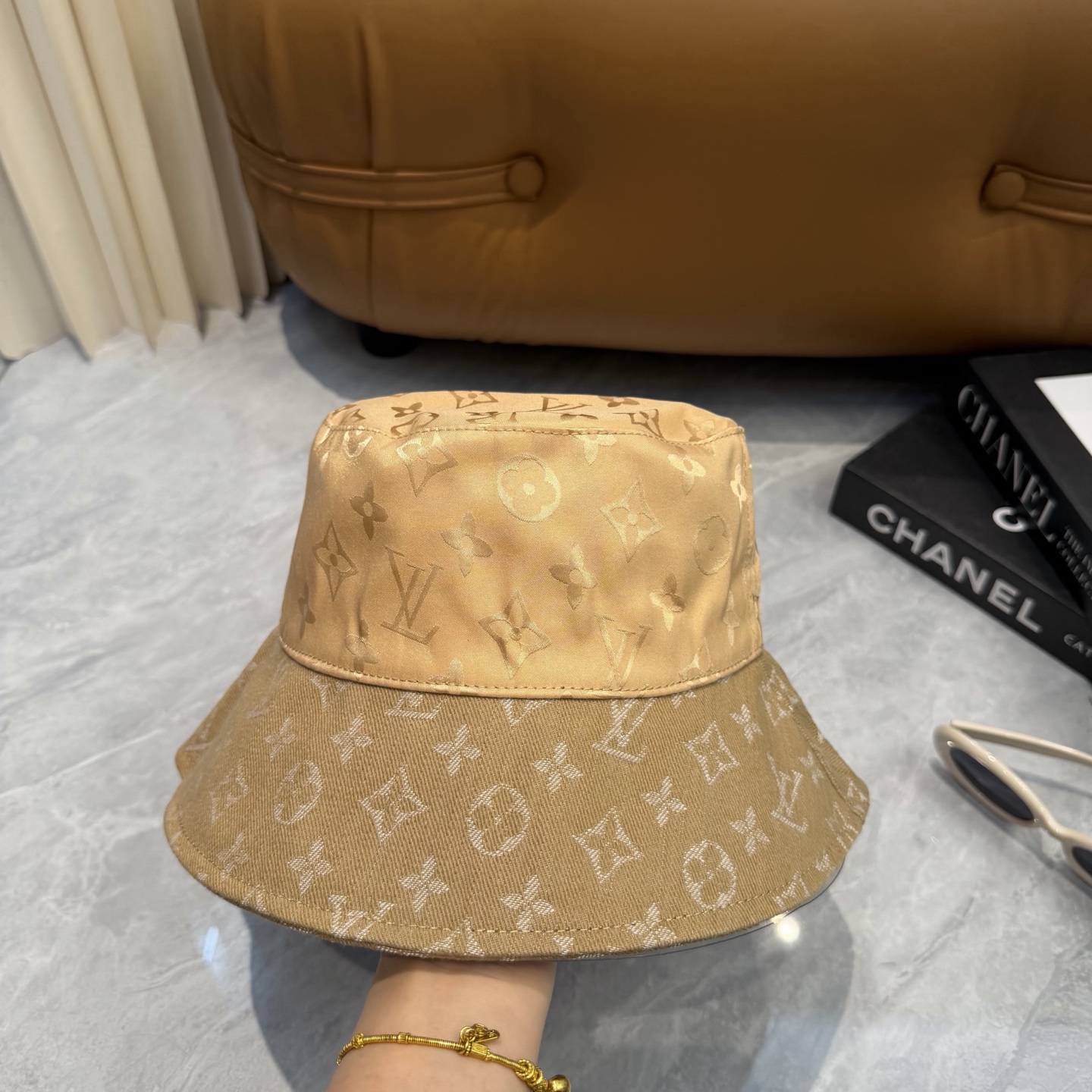 LV原單卡其老花漁夫帽 輕奢百搭防曬遮陽帽| 14 LV原單卡其老花漁夫帽 輕奢百搭防曬遮陽帽