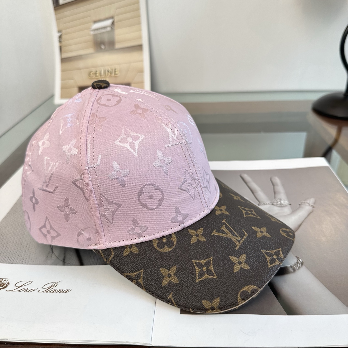 LV一比一粉色老花棒球帽 清新甜美遮陽休閒帽| 13 LV一比一粉色老花棒球帽 清新甜美遮陽休閒帽