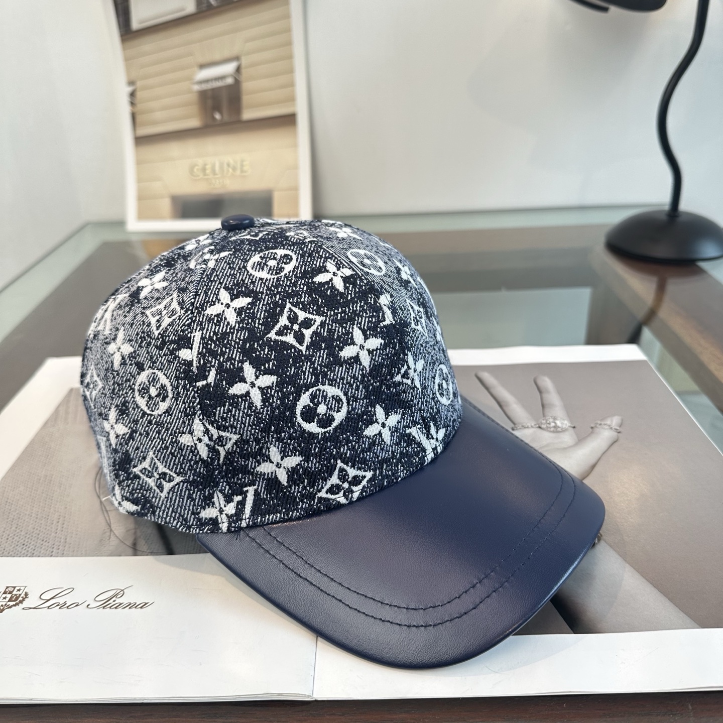 LV一比一深藍老花拼皮棒球帽 Monogram經典休閒鴨舌帽| 14 LV一比一深藍老花拼皮棒球帽 Monogram經典休閒鴨舌帽