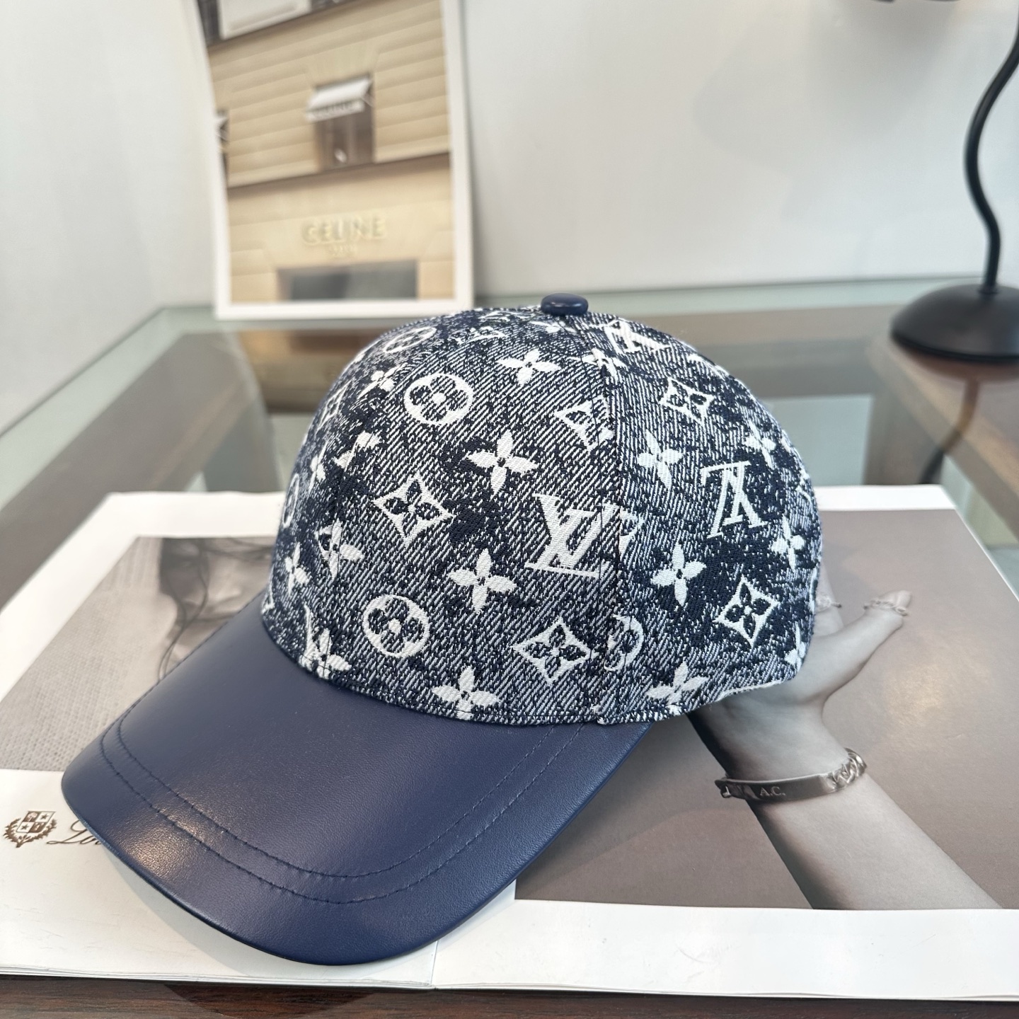 LV一比一深藍老花拼皮棒球帽 Monogram經典休閒鴨舌帽| 13 LV一比一深藍老花拼皮棒球帽 Monogram經典休閒鴨舌帽