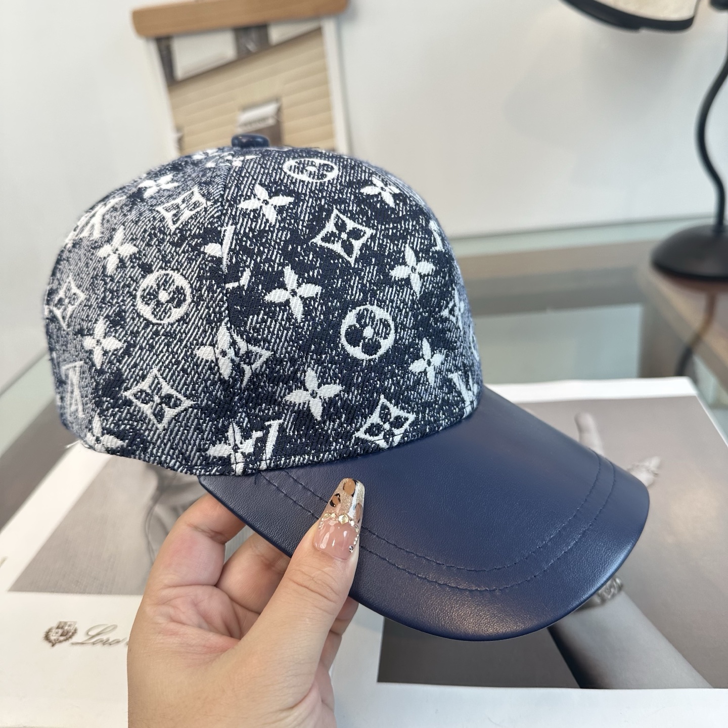 LV一比一深藍老花拼皮棒球帽 Monogram經典休閒鴨舌帽| 10 LV一比一深藍老花拼皮棒球帽 Monogram經典休閒鴨舌帽