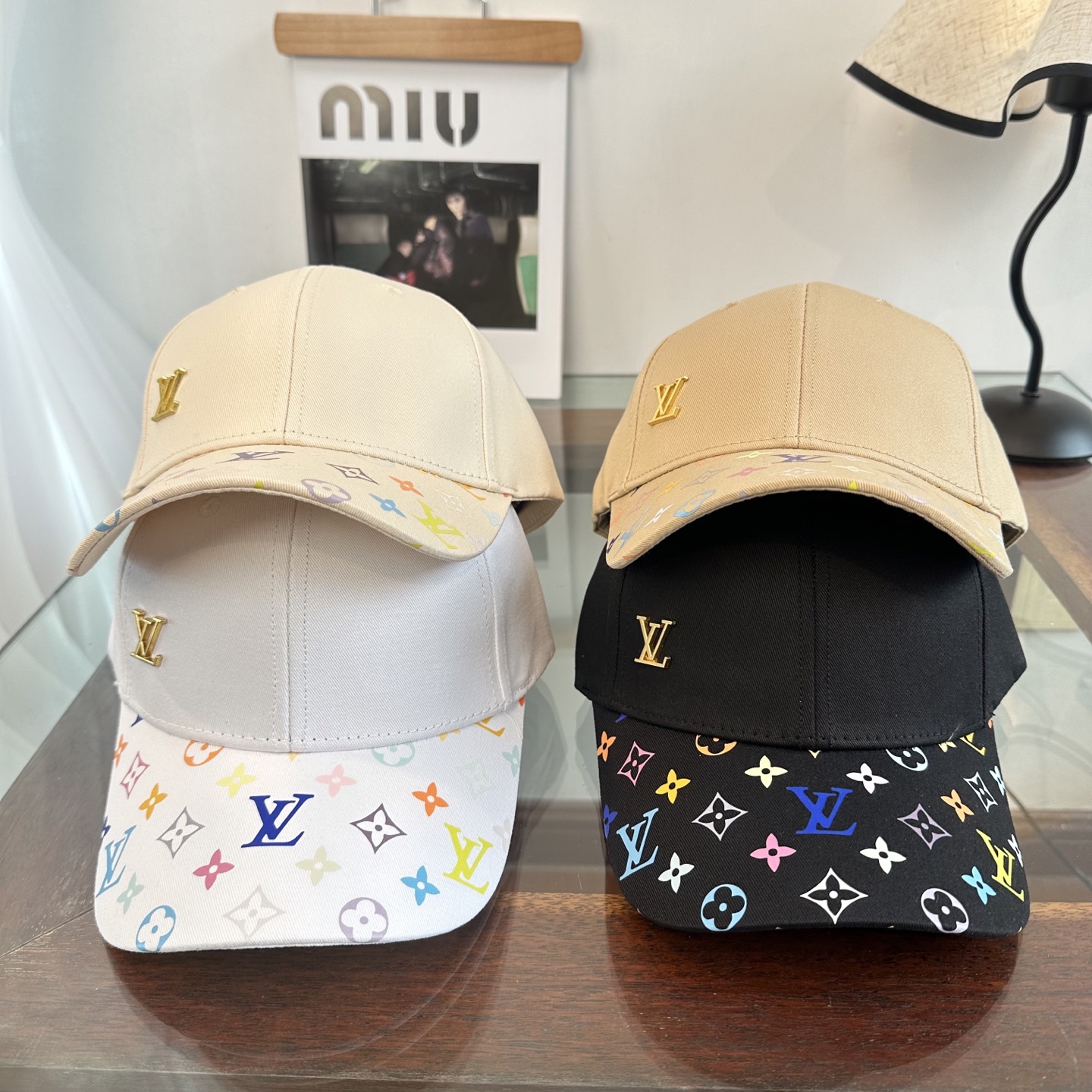 LV原單黑彩虹老花拼色棒球帽 彩色Monogram潮流鴨舌帽| 6 LV原單黑彩虹老花拼色棒球帽 彩色Monogram潮流鴨舌帽