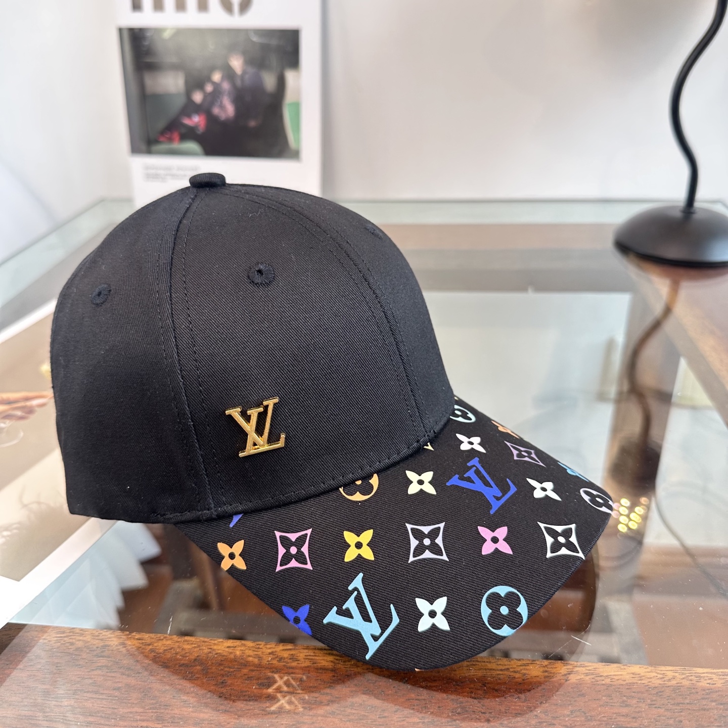 LV原單黑彩虹老花拼色棒球帽 彩色Monogram潮流鴨舌帽| 13 LV原單黑彩虹老花拼色棒球帽 彩色Monogram潮流鴨舌帽