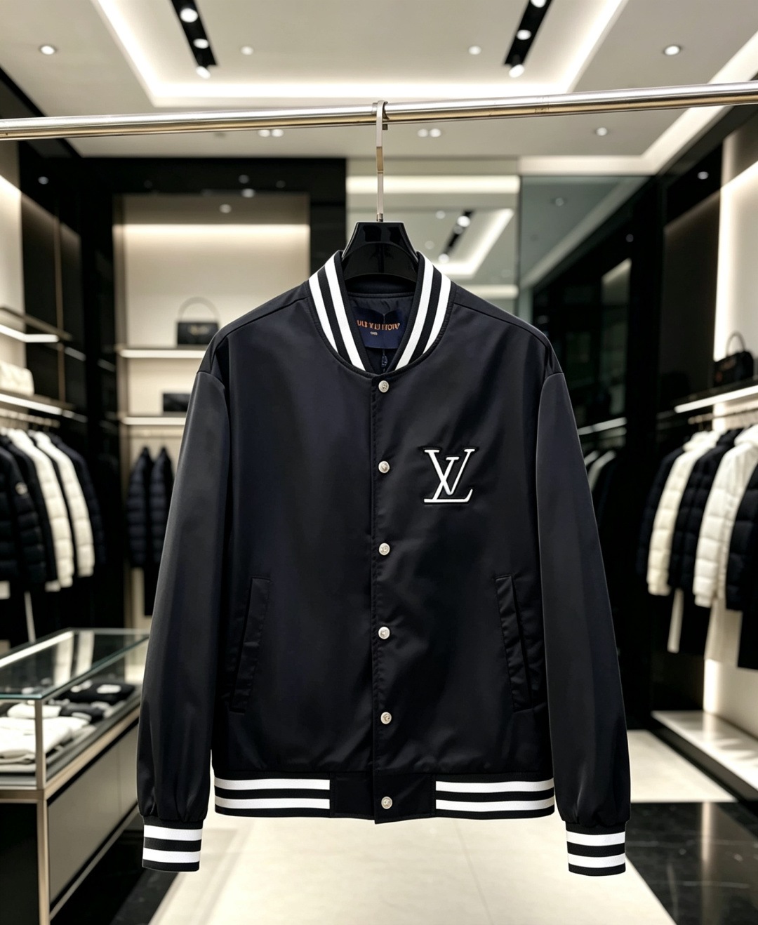 LV原單棒球外套男經典條紋休閒夾克潮流款