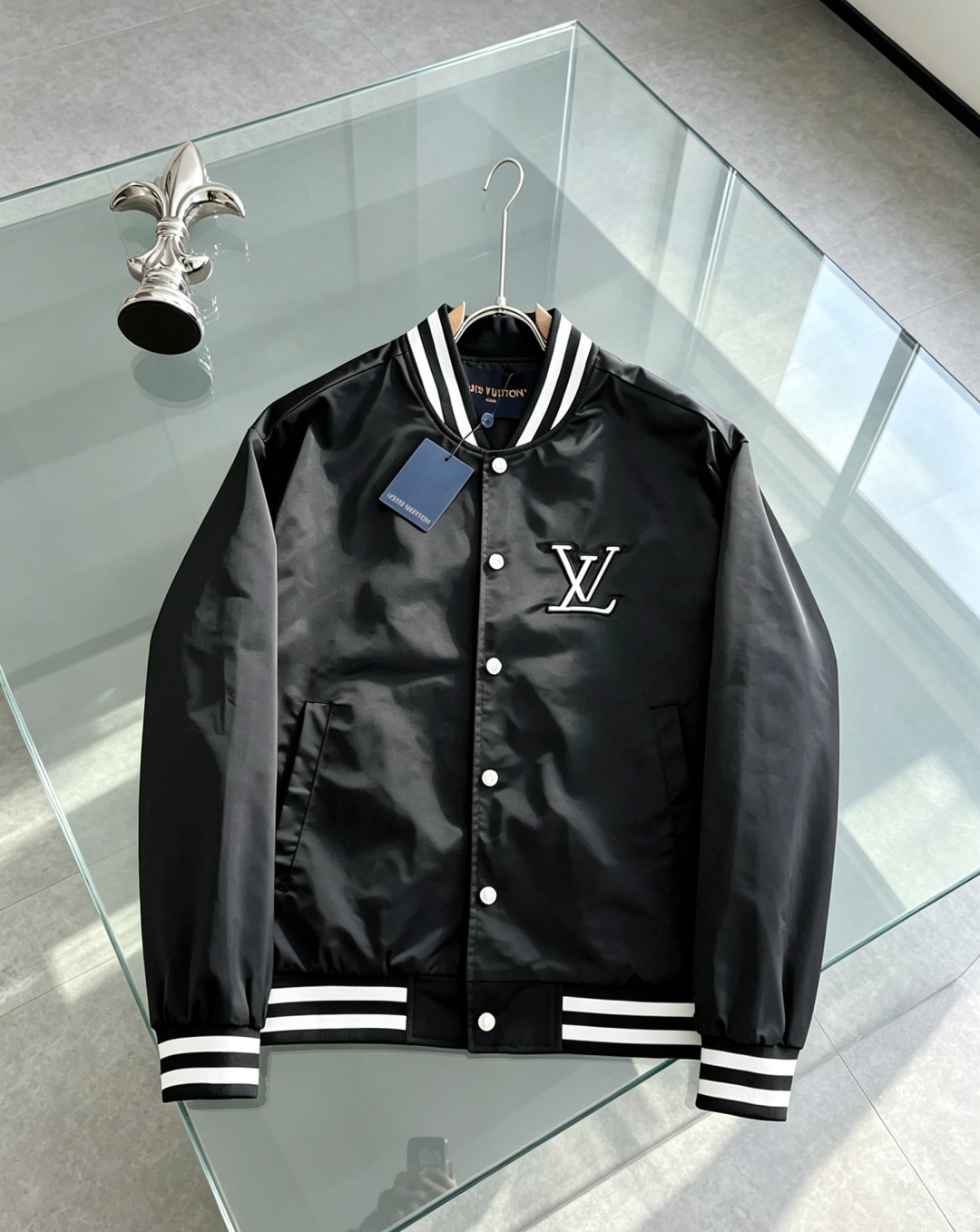 LV A貨棒球外套 男士夾克 黑色學院風休閒外套