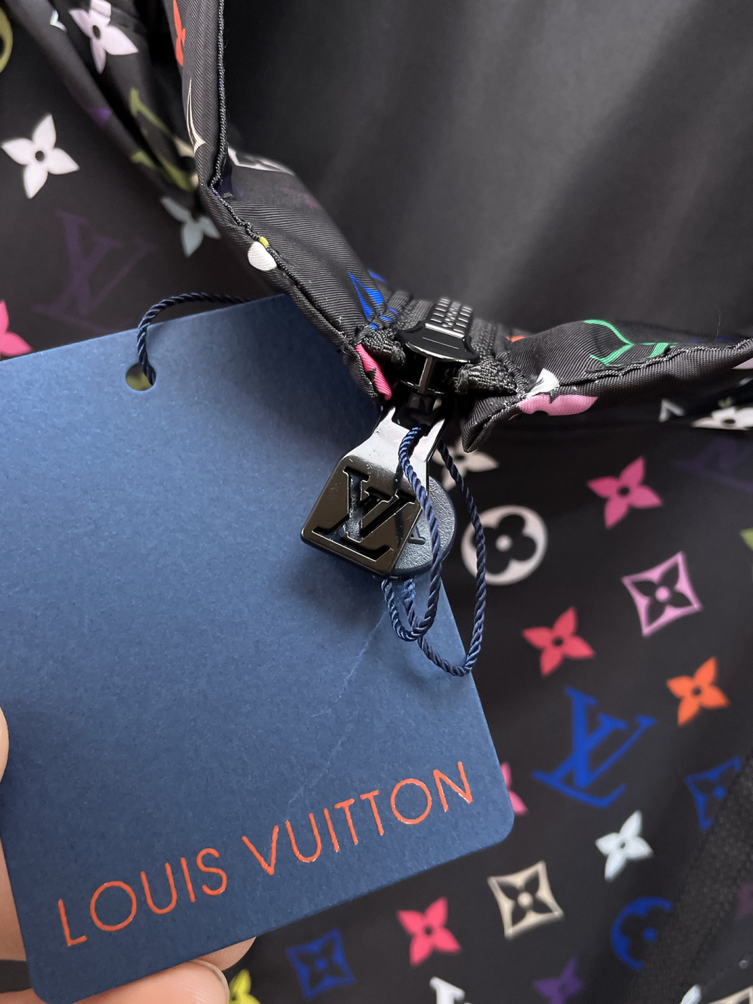 LV高仿彩色Monogram連帽外套 男士潮流印花防風夾克