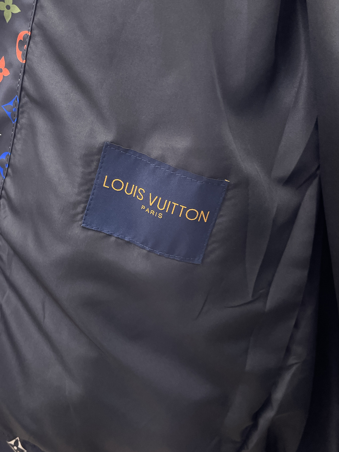 LV高仿彩色Monogram連帽外套 男士潮流印花防風夾克