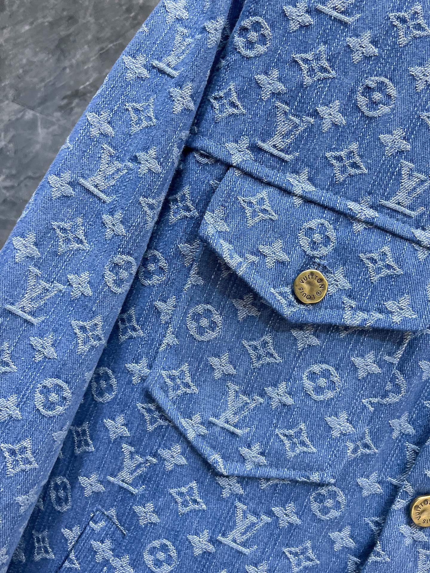 LV A貨滿印牛仔外套 男士經典Monogram丹寧夾克