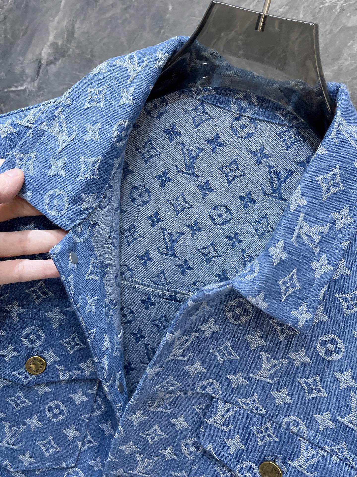LV A貨滿印牛仔外套 男士經典Monogram丹寧夾克