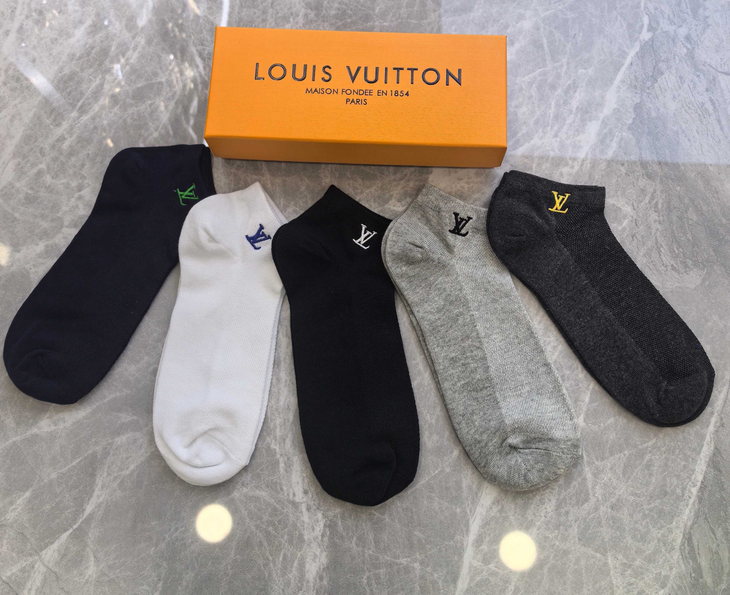LV高仿短襪刺繡運動襪 男女低幫透氣休閒襪| 13 LV高仿短襪刺繡運動襪 男女低幫透氣休閒襪