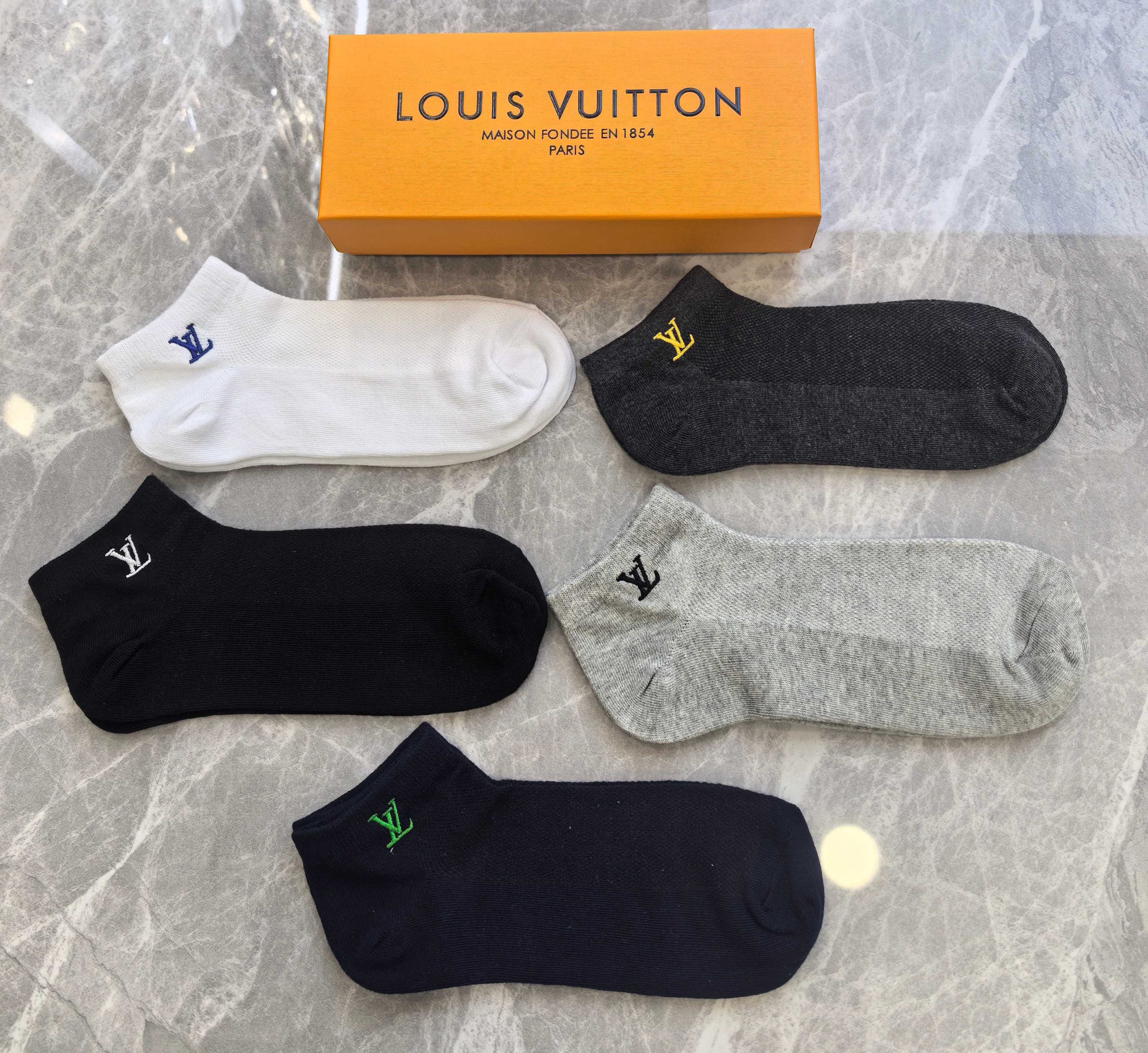 LV高仿短襪刺繡運動襪 男女低幫透氣休閒襪| 11 LV高仿短襪刺繡運動襪 男女低幫透氣休閒襪