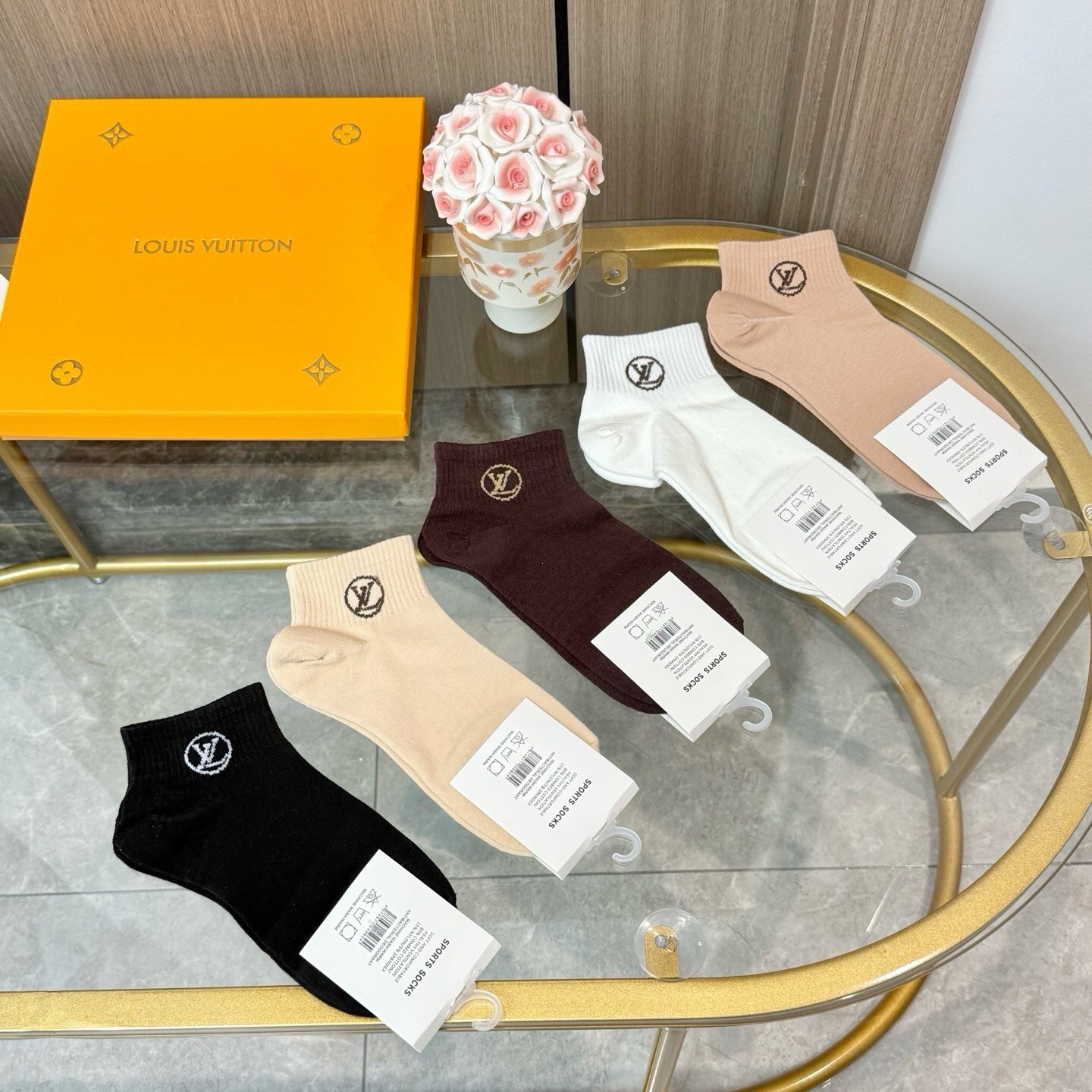 LV原單彩色刺繡襪 時尚百搭舒適透氣男女款| 6 LV原單彩色刺繡襪 時尚百搭舒適透氣男女款