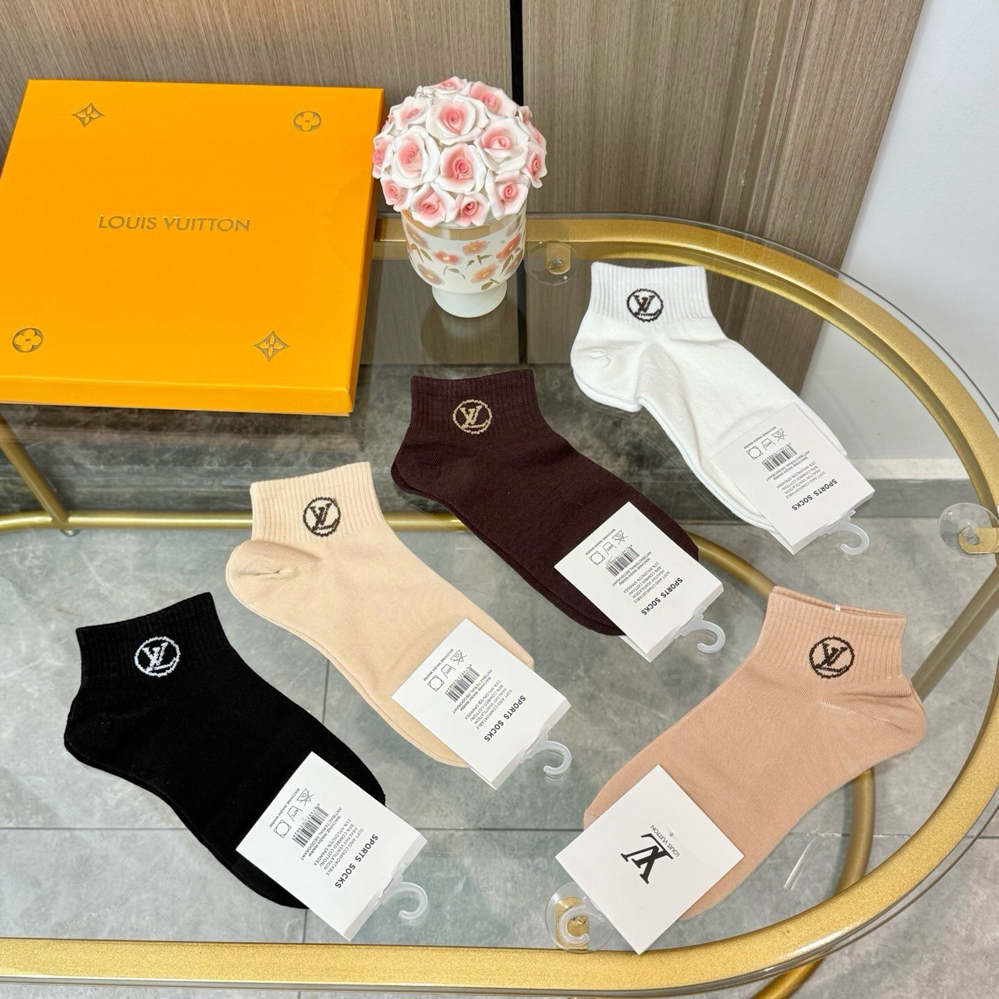 LV原單彩色刺繡襪 時尚百搭舒適透氣男女款| 5 LV原單彩色刺繡襪 時尚百搭舒適透氣男女款