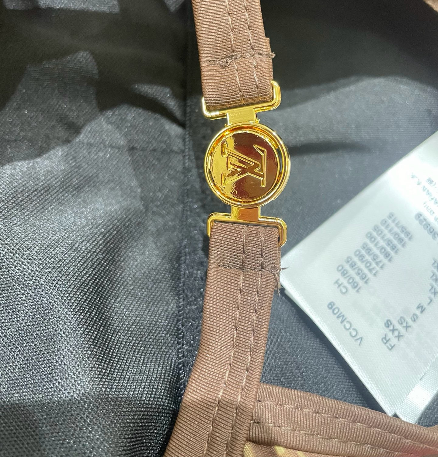 LV 原單 樱桃老花连体泳衣 棕色Monogram显瘦性感泳装