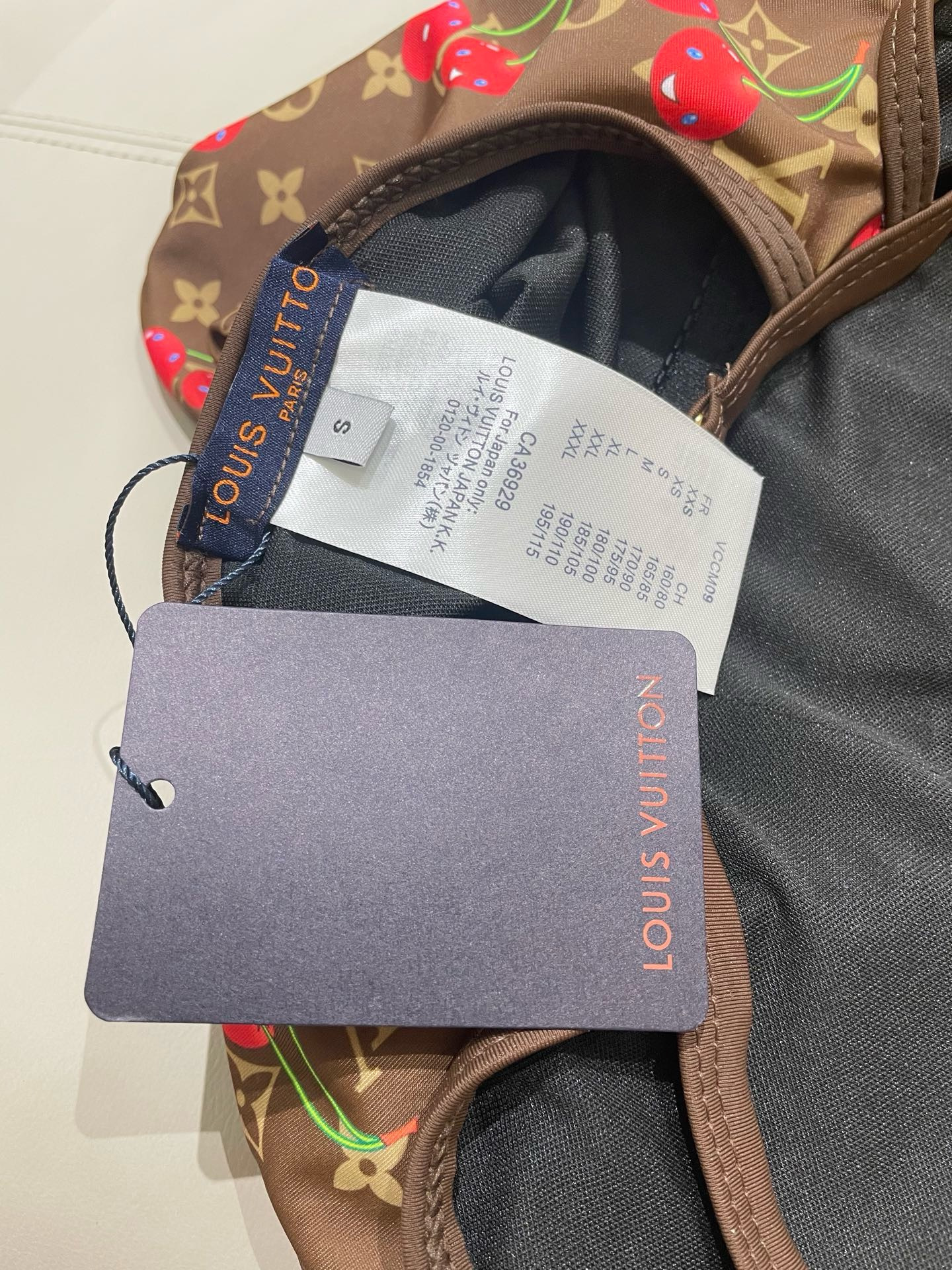 LV 原單 樱桃老花连体泳衣 棕色Monogram显瘦性感泳装