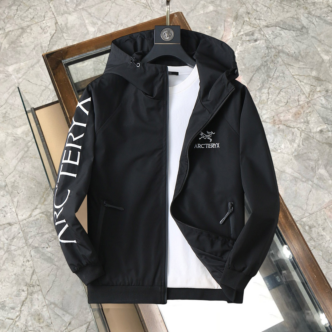 ARC'TERYX A貨 男女款 連帽對比拉鍊外套 亮白輕量款