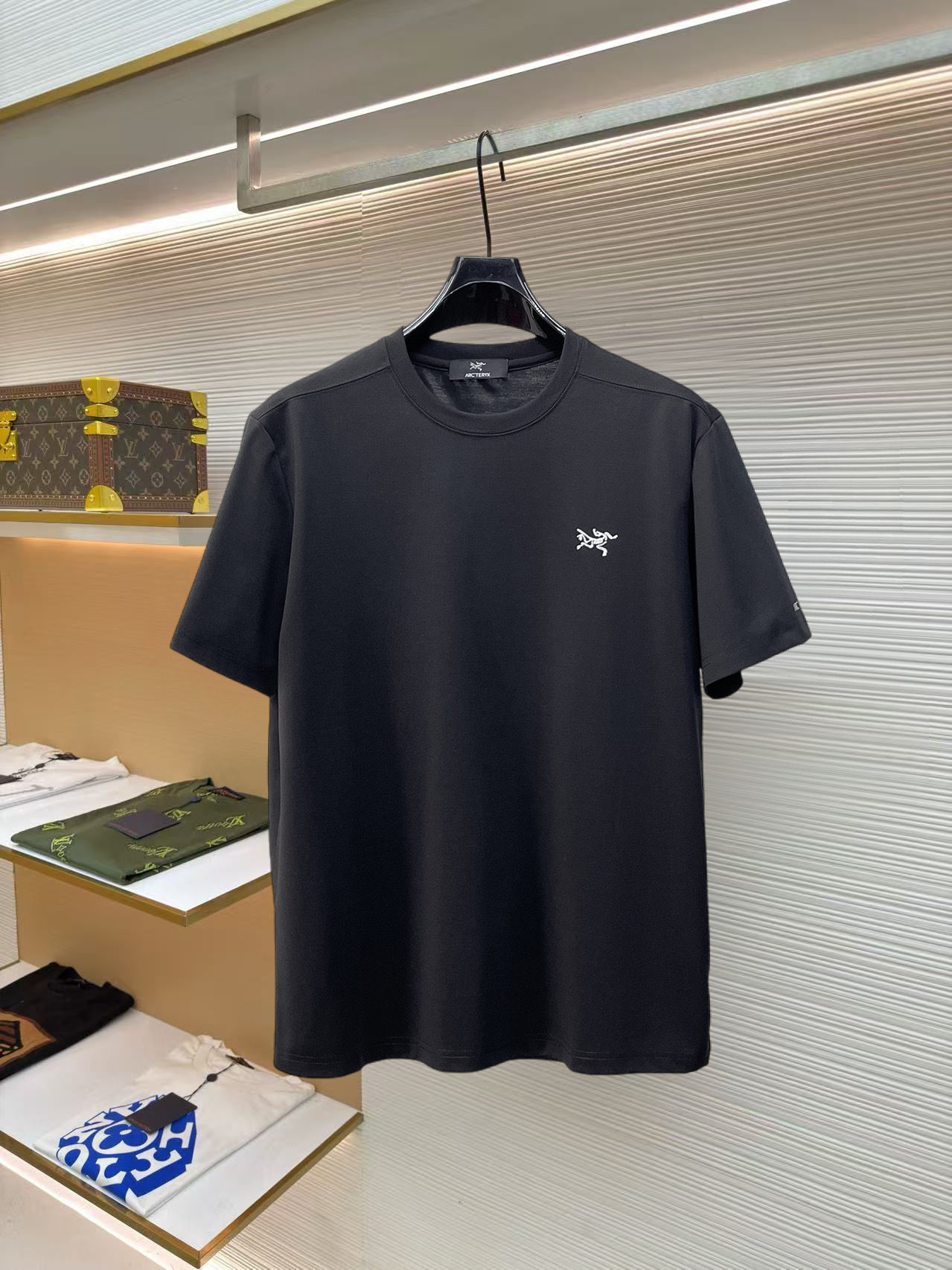 Arc'teryx 復刻男士黑色短袖T恤 白色小鳥標寬鬆圓領休閒百搭上衣| 13 Arc'teryx 復刻男士黑色短袖T恤 白色小鳥標寬鬆圓領休閒百搭上衣