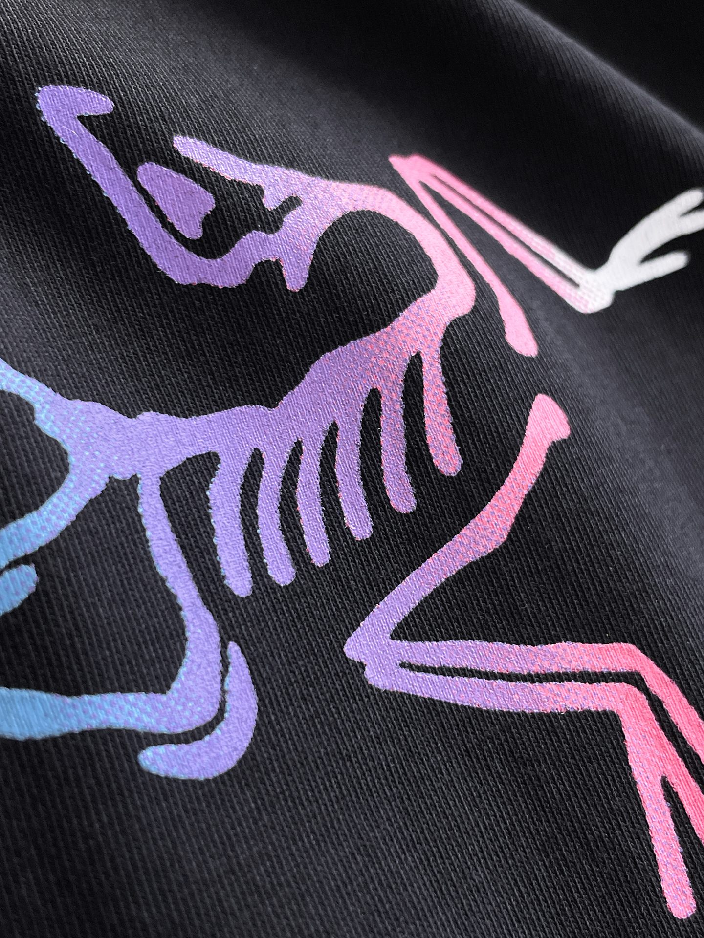 Arc'teryx 高仿男士黑色短袖T恤 彩色漸層鳥標Logo夏季潮流圓領上衣| 9 Arc'teryx 高仿男士黑色短袖T恤 彩色漸層鳥標Logo夏季潮流圓領上衣