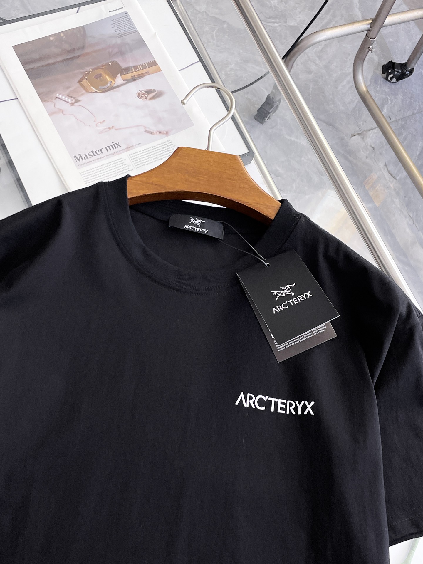 Arc'teryx 高仿男士黑色短袖T恤 白色字母Logo簡約圓領通勤休閒上衣| 13 Arc'teryx 高仿男士黑色短袖T恤 白色字母Logo簡約圓領通勤休閒上衣