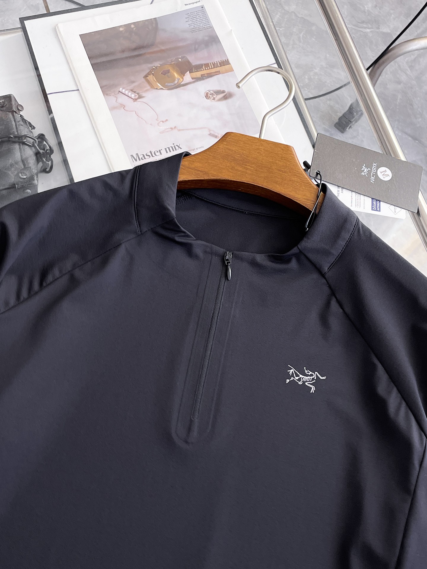 ARC'TERYX 一比一男士黑色半拉鍊短袖T恤 戶外機能速乾休閒上衣| 13 ARC'TERYX 一比一男士黑色半拉鍊短袖T恤 戶外機能速乾休閒上衣