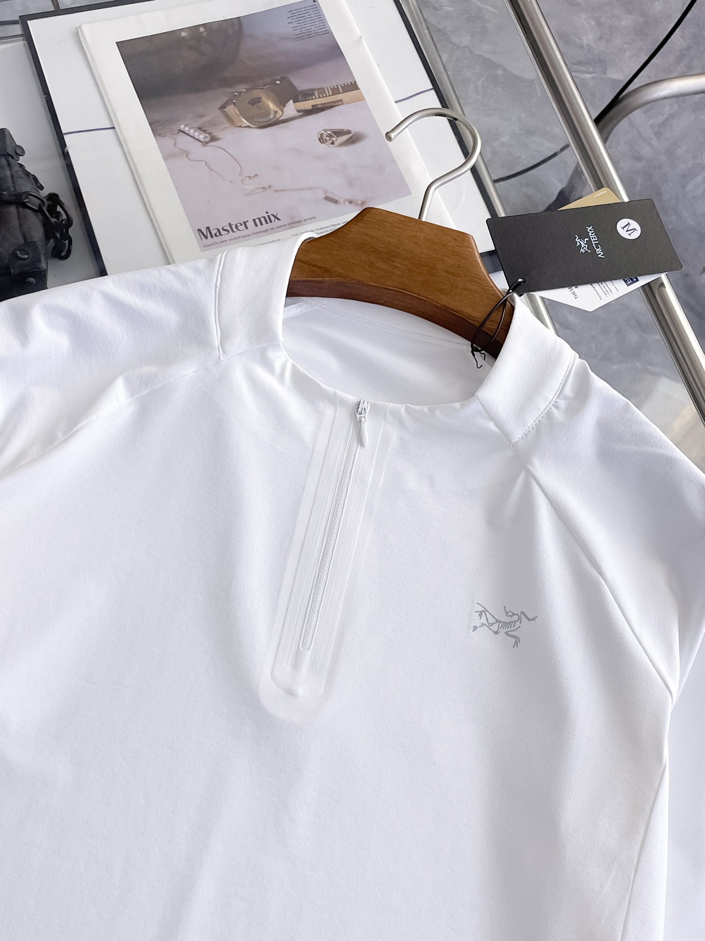 ARC'TERYX 原單男士白色半拉鍊短袖T恤 簡約戶外機能運動上衣| 13 ARC'TERYX 原單男士白色半拉鍊短袖T恤 簡約戶外機能運動上衣