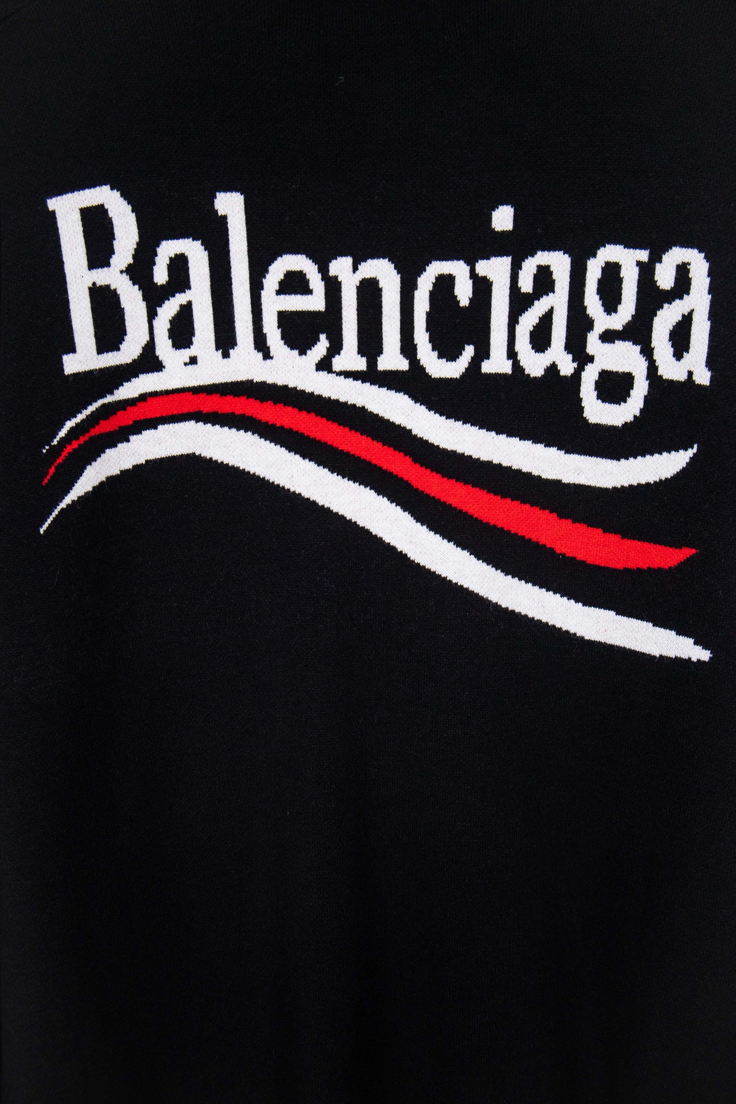 BALENCIAGA 原單男女款黑色圓領針織衫 白色字母Logo秋冬休閒毛衣| 9 BALENCIAGA 原單男女款黑色圓領針織衫 白色字母Logo秋冬休閒毛衣