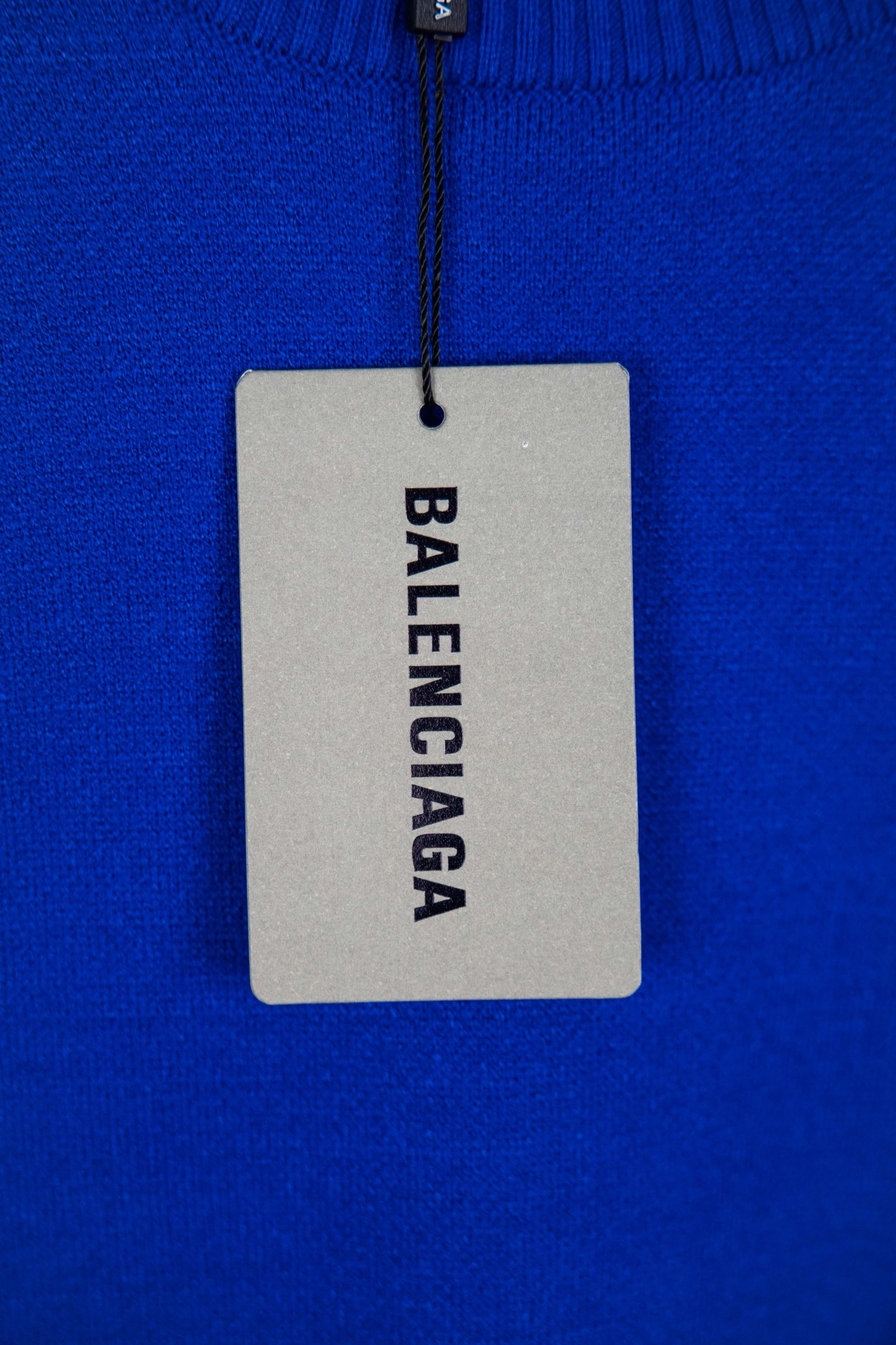 BALENCIAGA 復刻男女款藍色圓領針織衫 白色字母Logo潮流休閒毛衣| 10 BALENCIAGA 復刻男女款藍色圓領針織衫 白色字母Logo潮流休閒毛衣