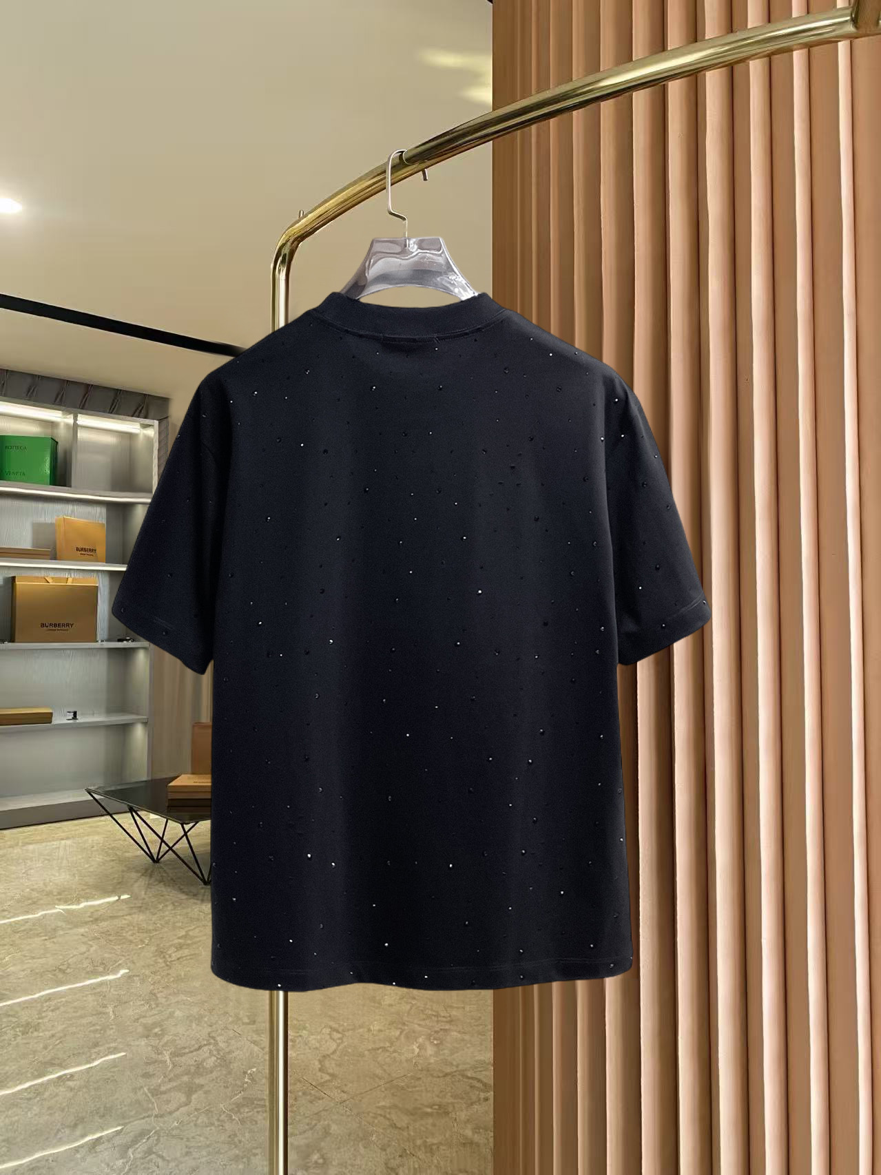 BALENCIAGA 高仿男女款黑色滿鑽短袖T恤 水鑽Logo潮流寬鬆上衣| 14 BALENCIAGA 高仿男女款黑色滿鑽短袖T恤 水鑽Logo潮流寬鬆上衣