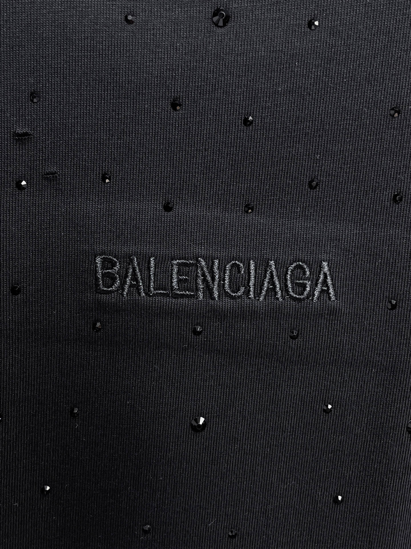 BALENCIAGA 高仿男女款黑色滿鑽短袖T恤 水鑽Logo潮流寬鬆上衣| 12 BALENCIAGA 高仿男女款黑色滿鑽短袖T恤 水鑽Logo潮流寬鬆上衣
