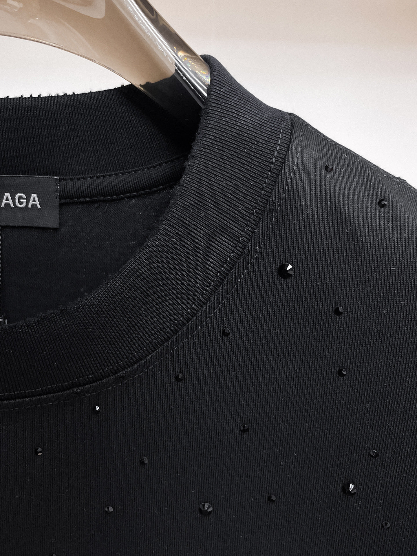 BALENCIAGA 高仿男女款黑色滿鑽短袖T恤 水鑽Logo潮流寬鬆上衣| 11 BALENCIAGA 高仿男女款黑色滿鑽短袖T恤 水鑽Logo潮流寬鬆上衣