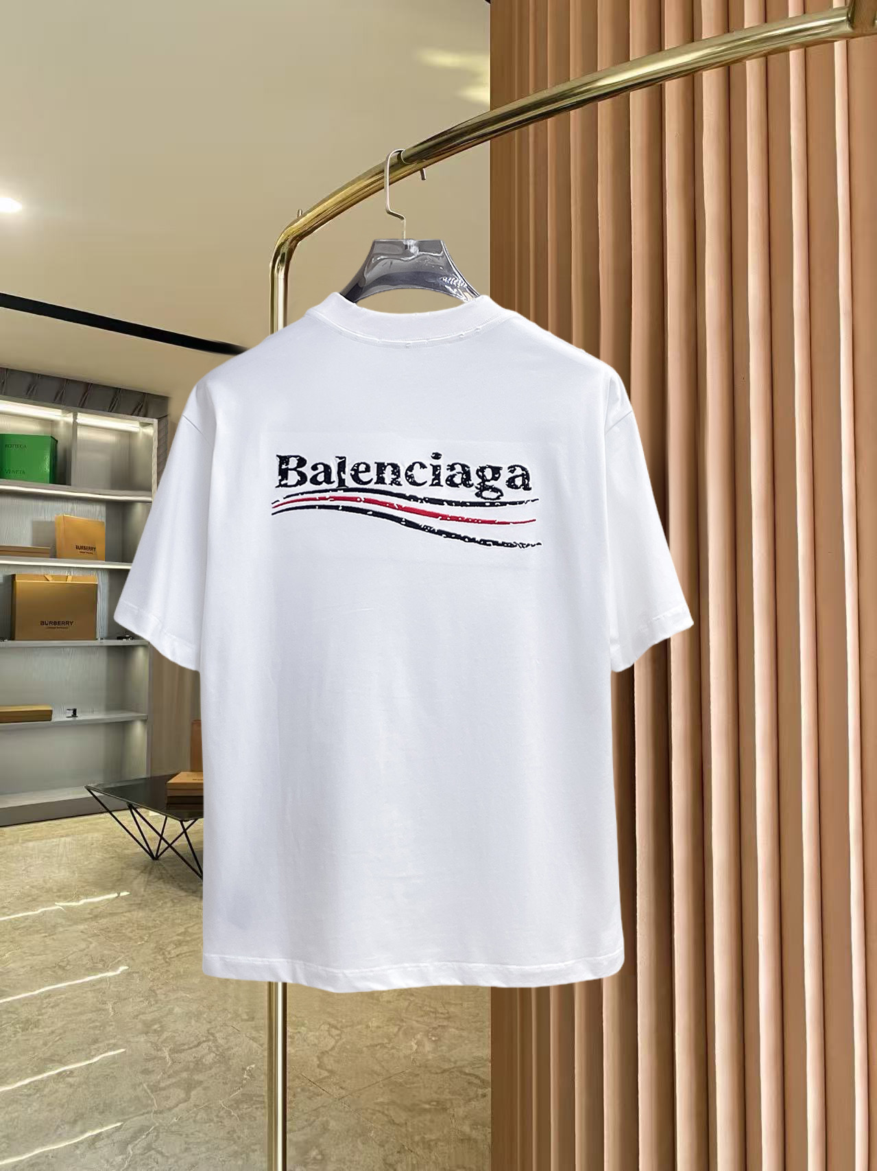 BALENCIAGA 原單白色刺繡Logo短袖T恤 男女款寬鬆圓領休閒上衣| 14 BALENCIAGA 原單白色刺繡Logo短袖T恤 男女款寬鬆圓領休閒上衣