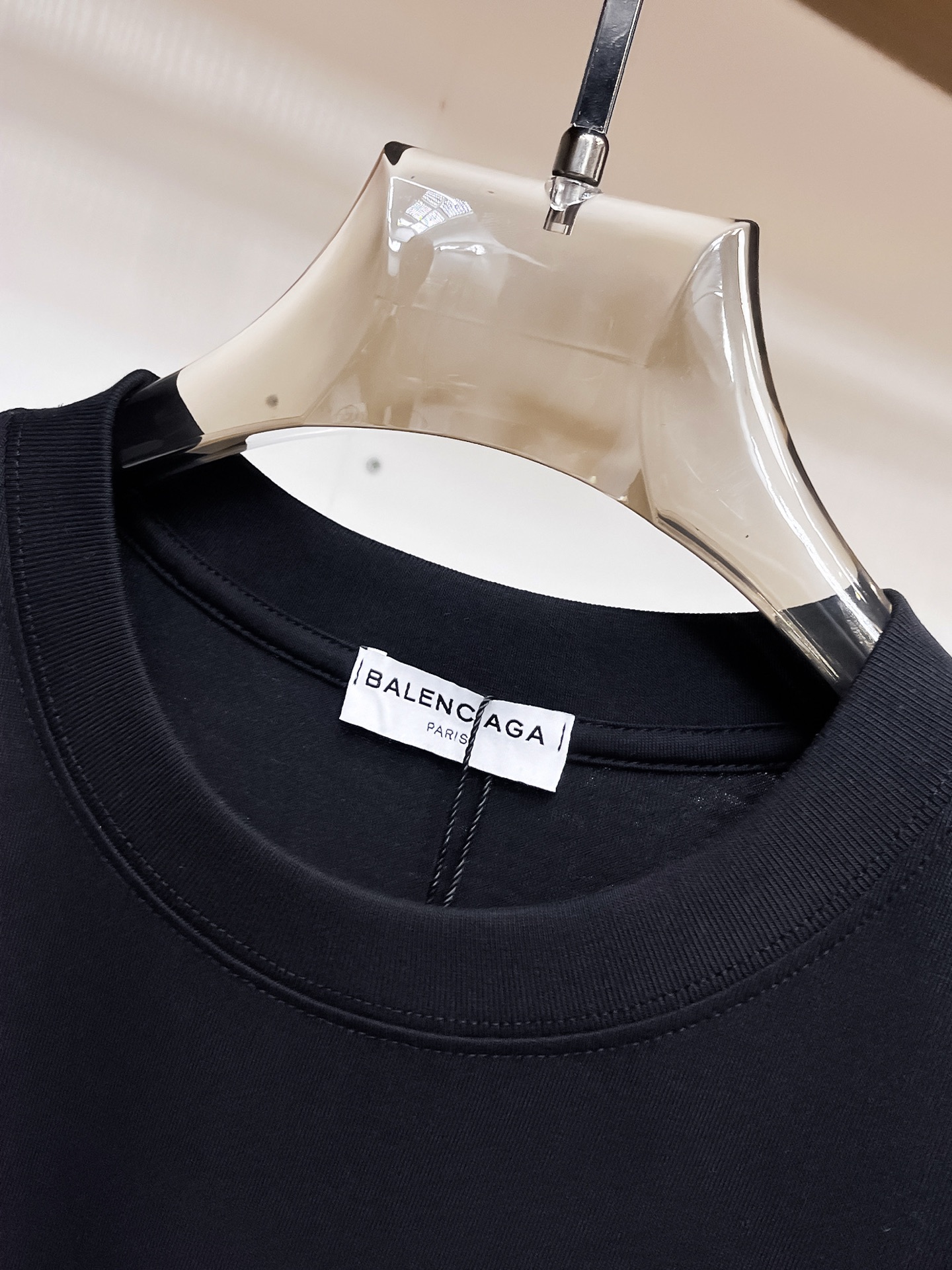 BALENCIAGA復刻男女款黑色短袖T恤 幾何潑墨破洞做舊寬鬆潮流上衣