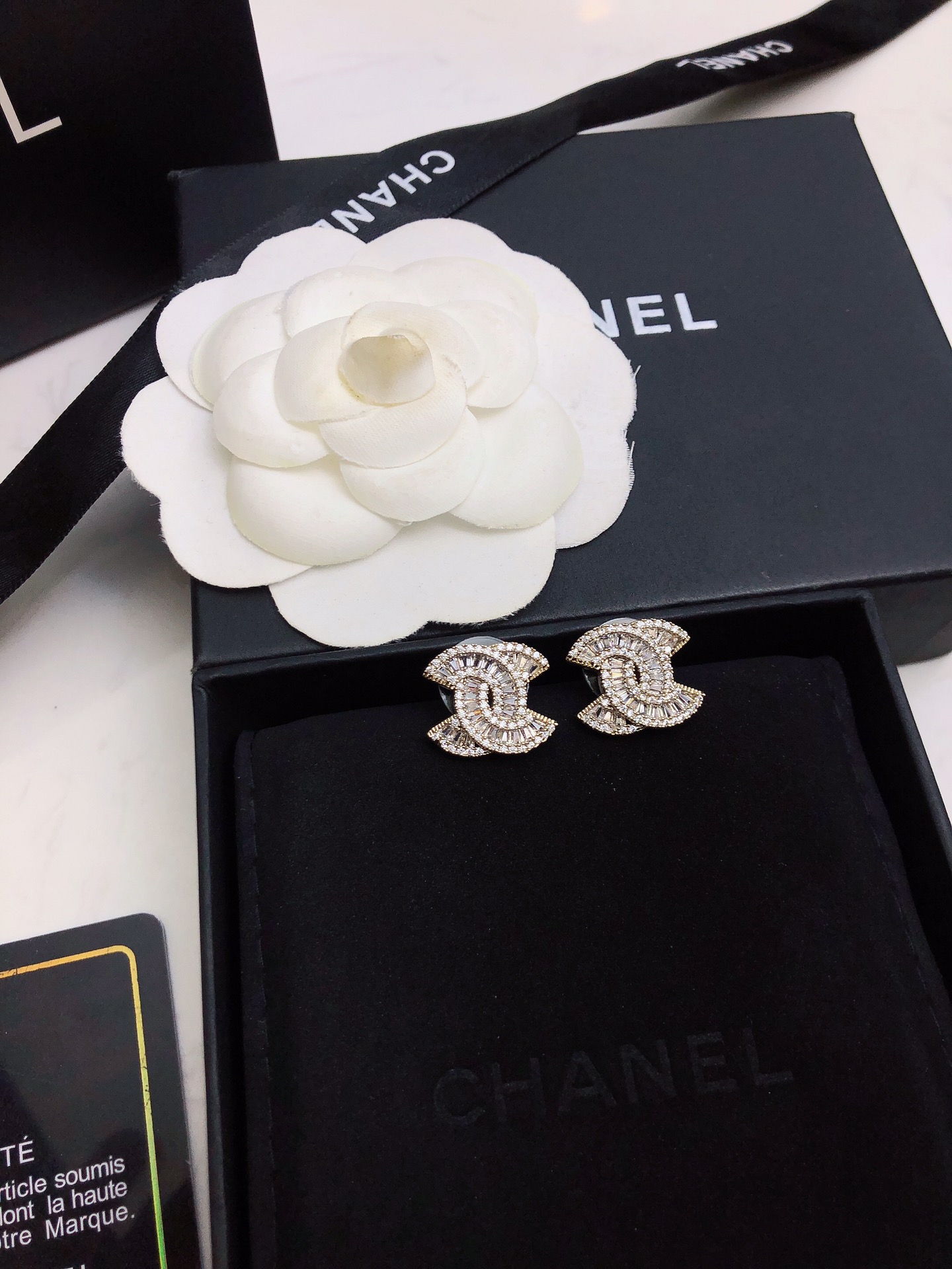 CHANEL復刻女士雙C鑲鑽耳環 金色滿鑽立體經典奢華耳飾| 11 CHANEL復刻女士雙C鑲鑽耳環 金色滿鑽立體經典奢華耳飾